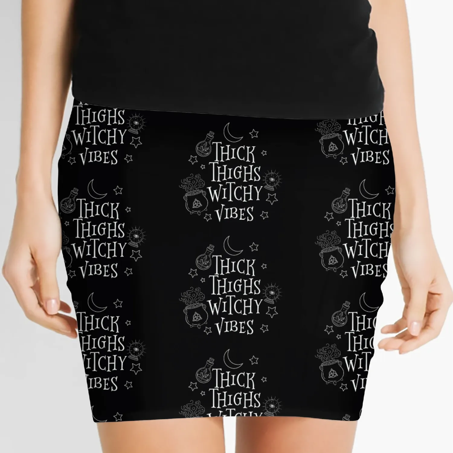 Thick Thighs Witchy Vibes Women's Mini Skirts