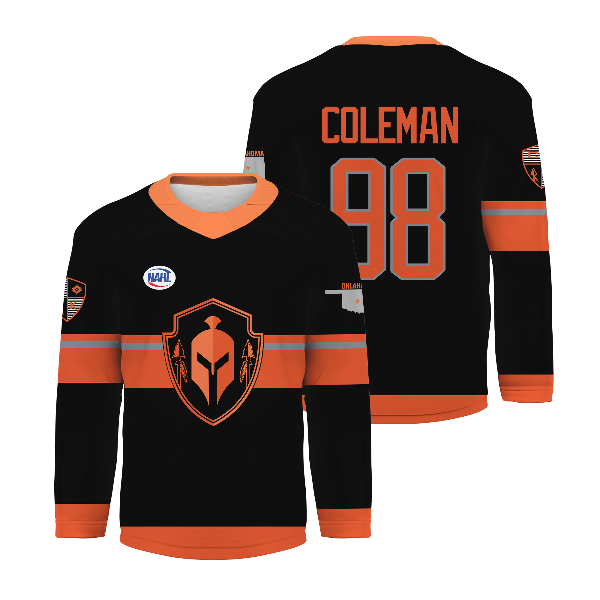 Personalized Oklahoma Warriors Hockey Shirt Printed 2025 Away Kits Fan Apparel