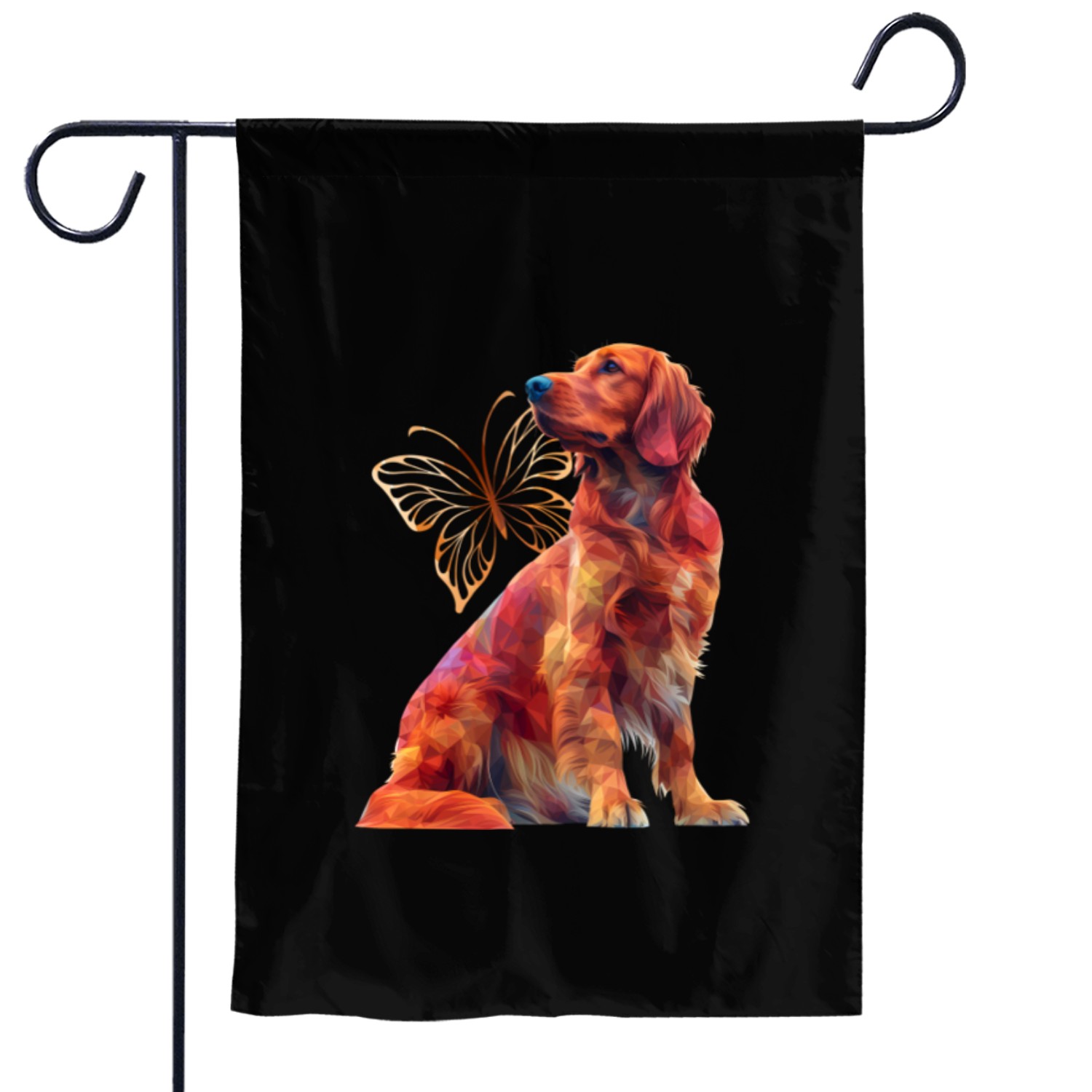 Irish setter Butterfly Garden Flags