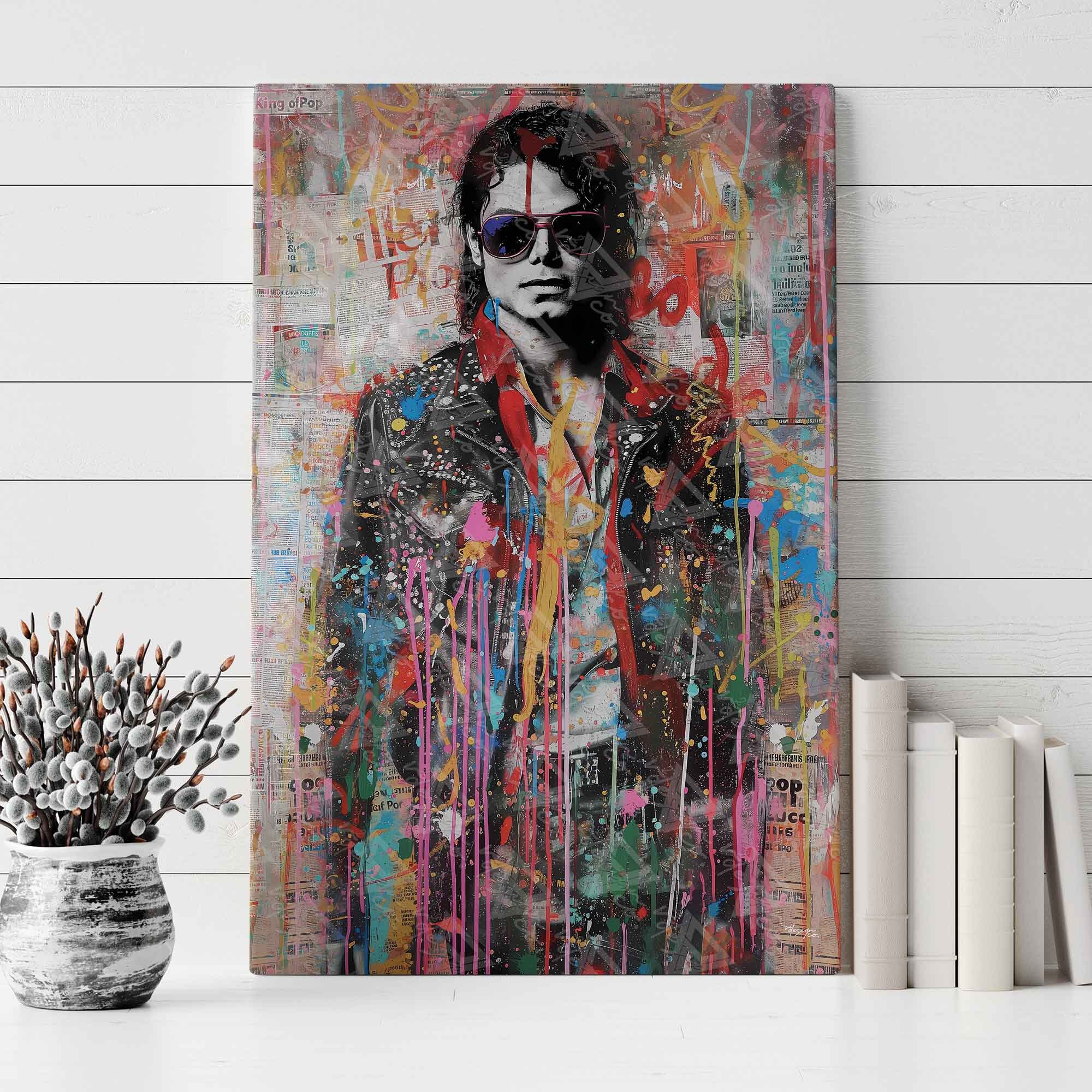 Michael Jackson Thriller Canvas Art - King of Pop Portrait Poster, MJ Music Wall Art