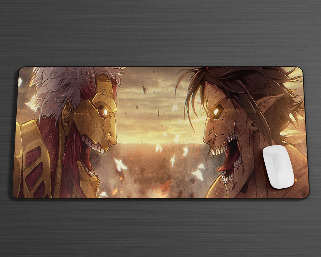 Attack Titan vs Armored Titan Gaming Mouse Pad Desk Mat