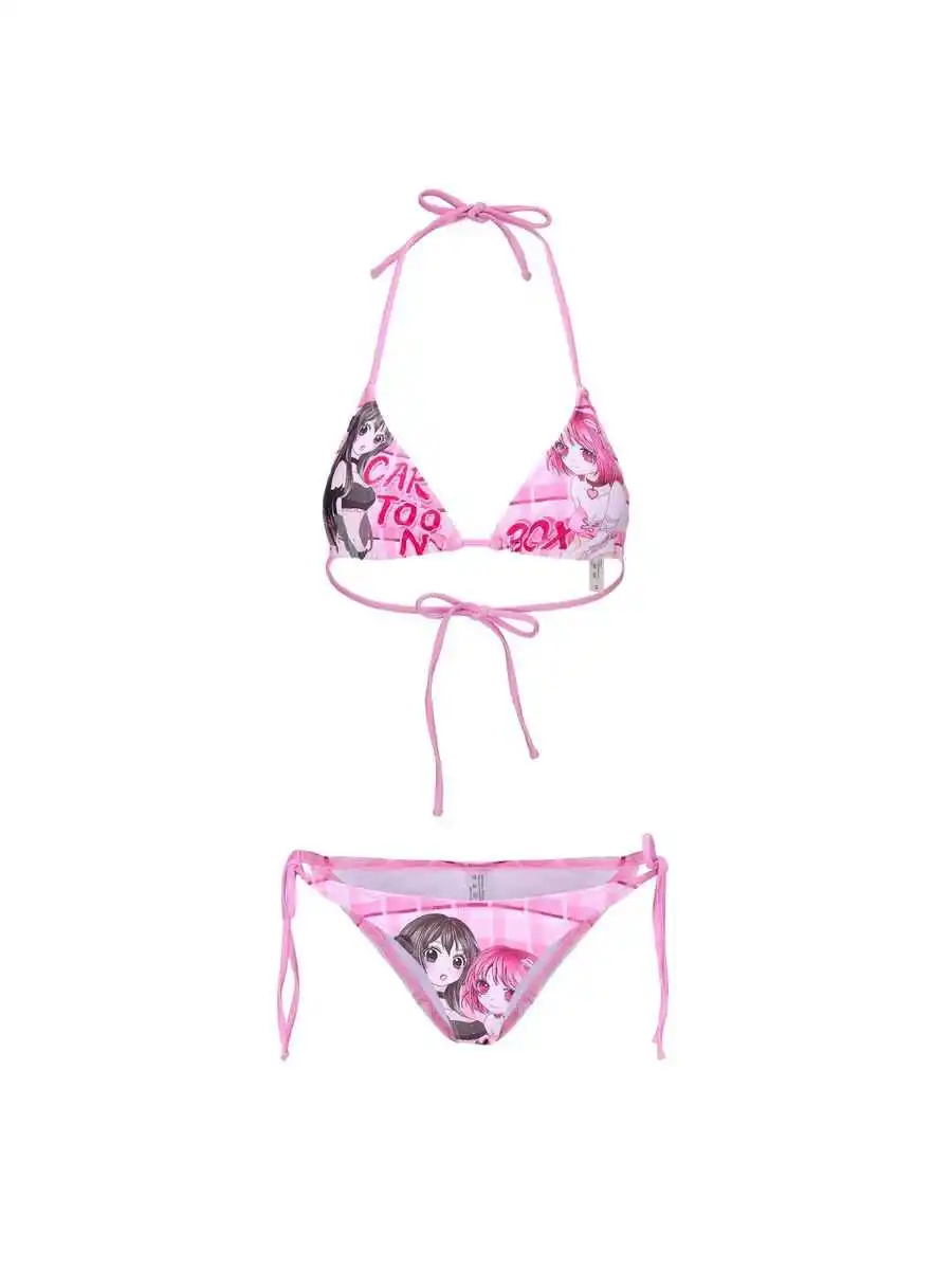 Women's Bikini Seaside Swimsuit Cartoon Spa Holiday Summer Sweet Girl