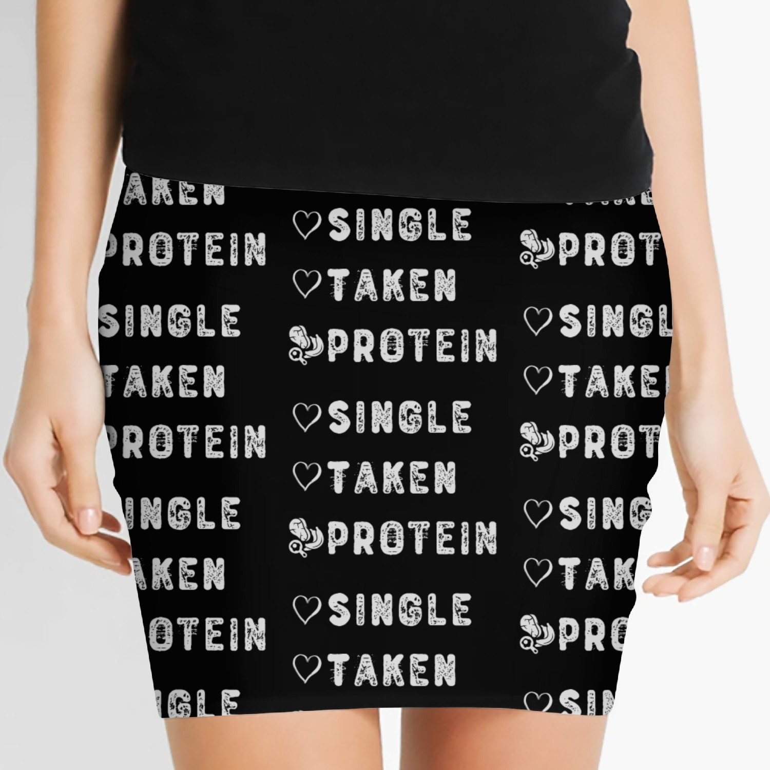 Protein Is my Valentine, Single Taken Protein Women's Mini Skirts