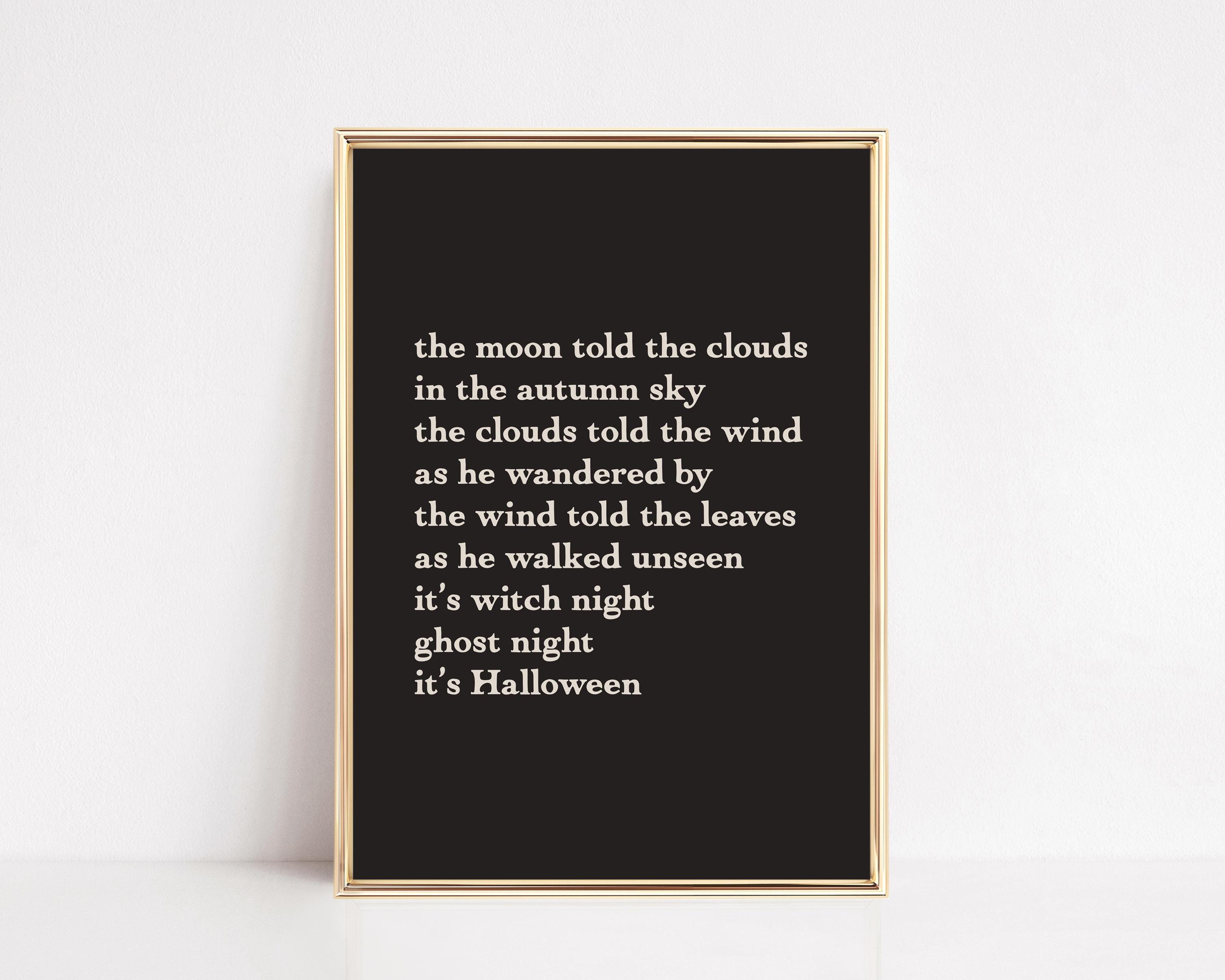 halloween decor | vintage halloween poem | halloween wall art