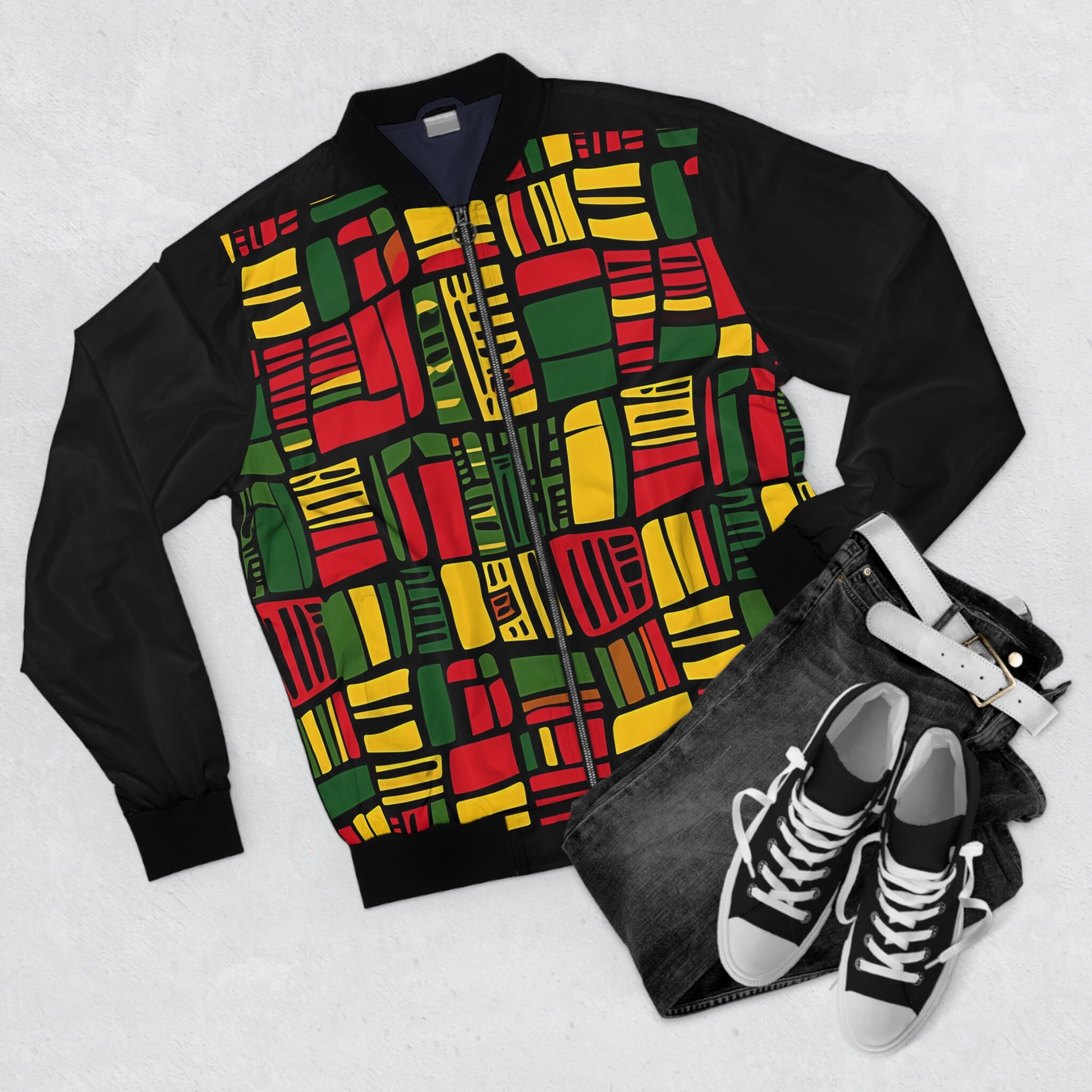Bob Inspired Pan African Men's Bomber Jacket