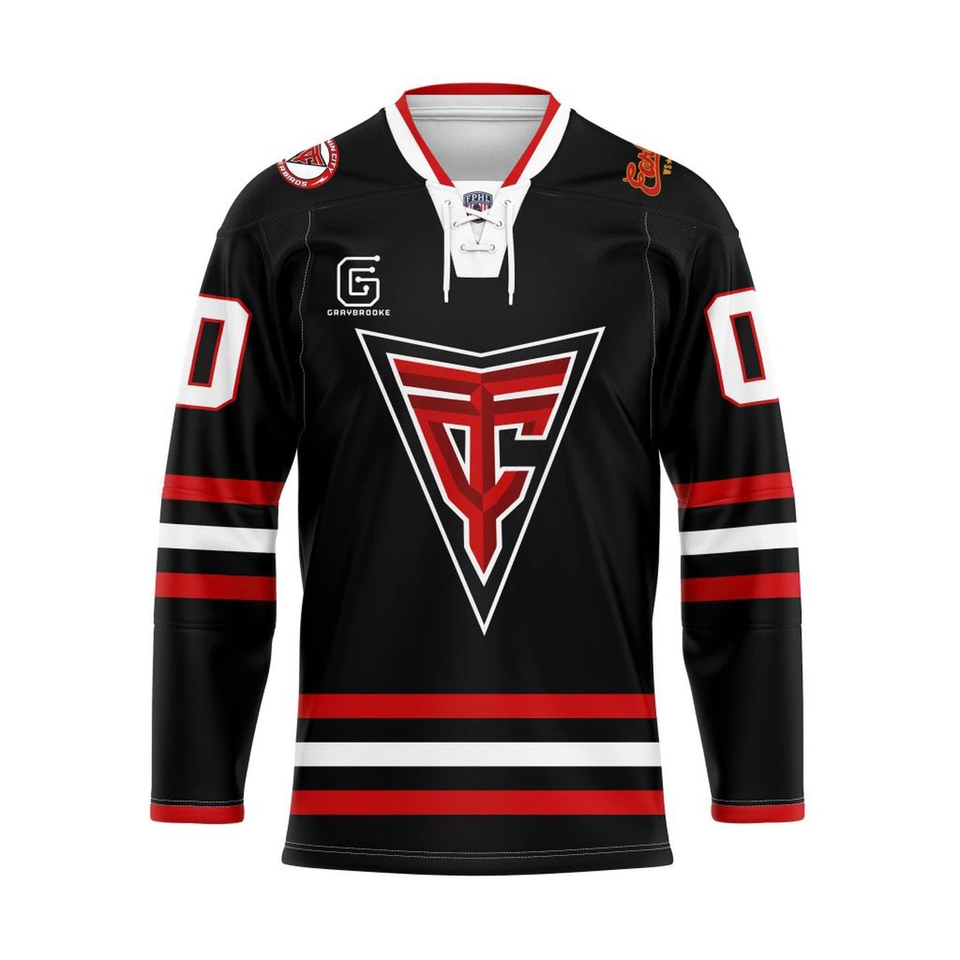 Twin City Thunderbirds Personalized 2025/26 Black Lace Hockey Shirt Fan Gear