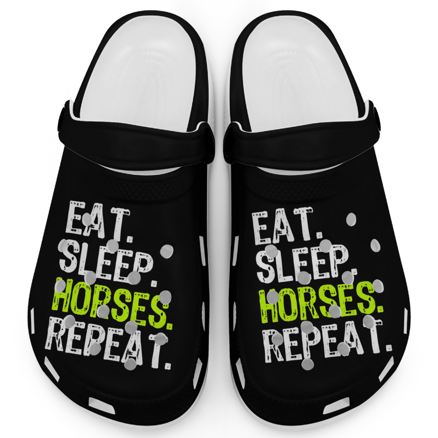 Eat Sleep Horses Repeat Riding Ride Gift Clogs