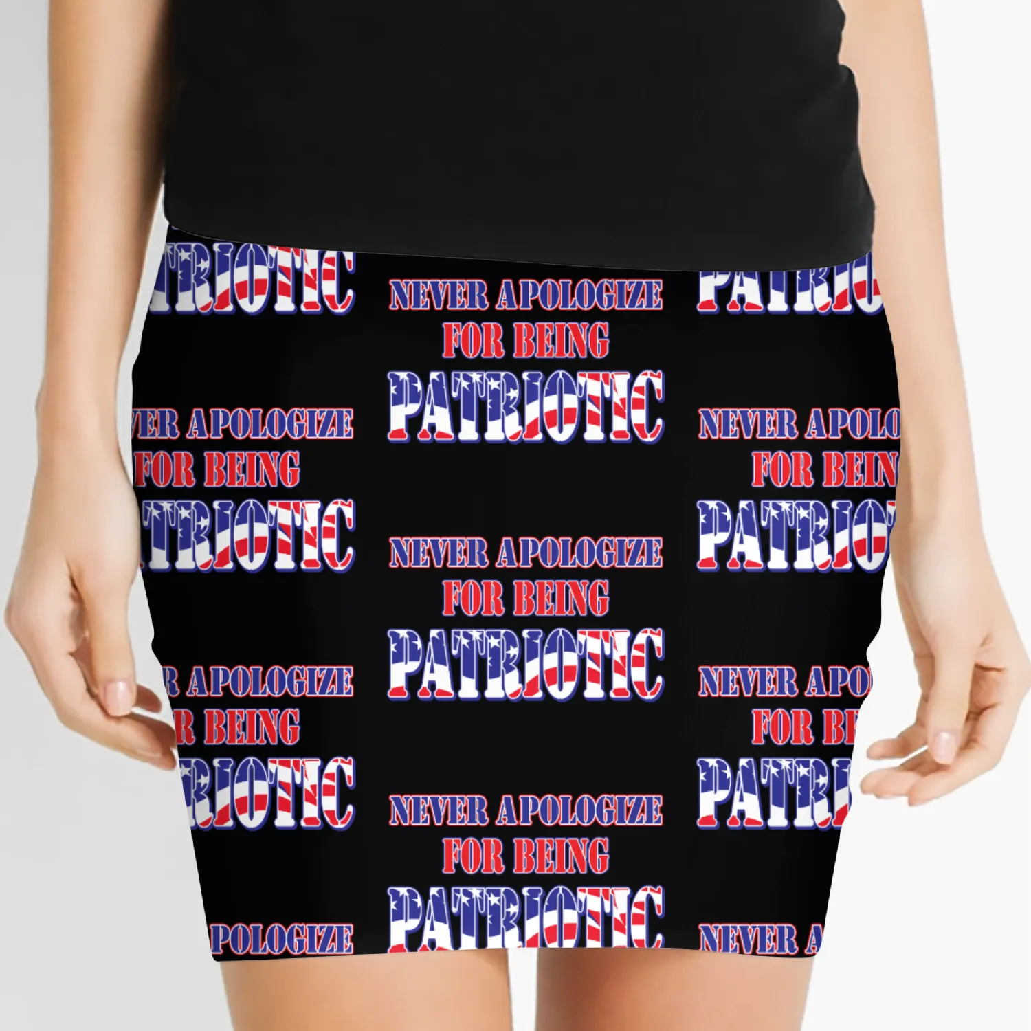 Patriotic Never Apologize Quote Design Women's Mini Skirts