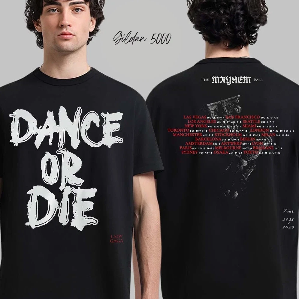 Ld ga The Mayhem Ball Tour 2025 2026 Exclusive Merch Dance Or Die T-Shirt