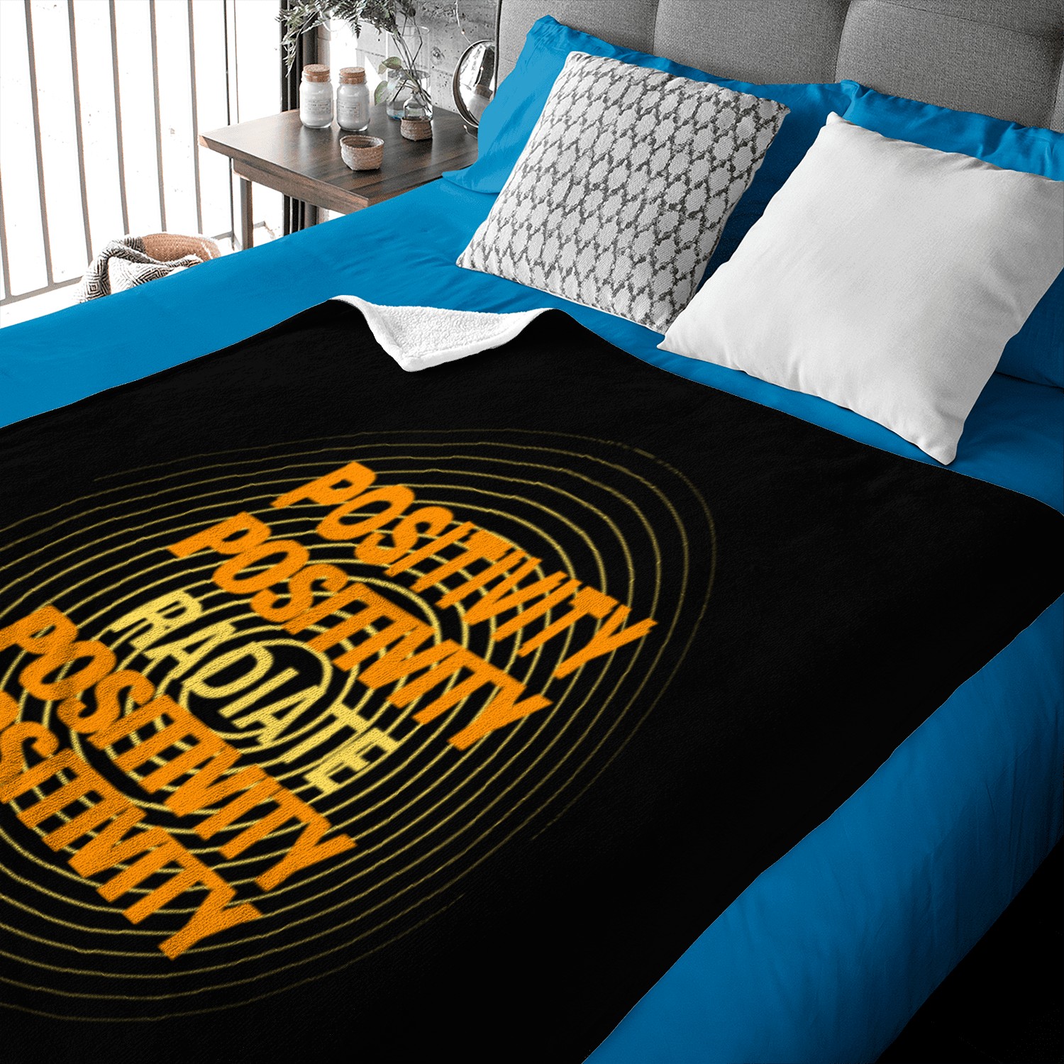 Radiate Positivity Typography Design Baby Blankets