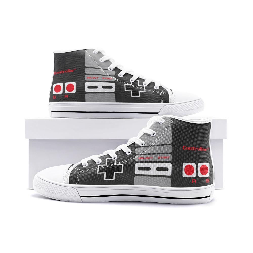 Controller Shoes Retro Gaming High Top Canvas Sneakers