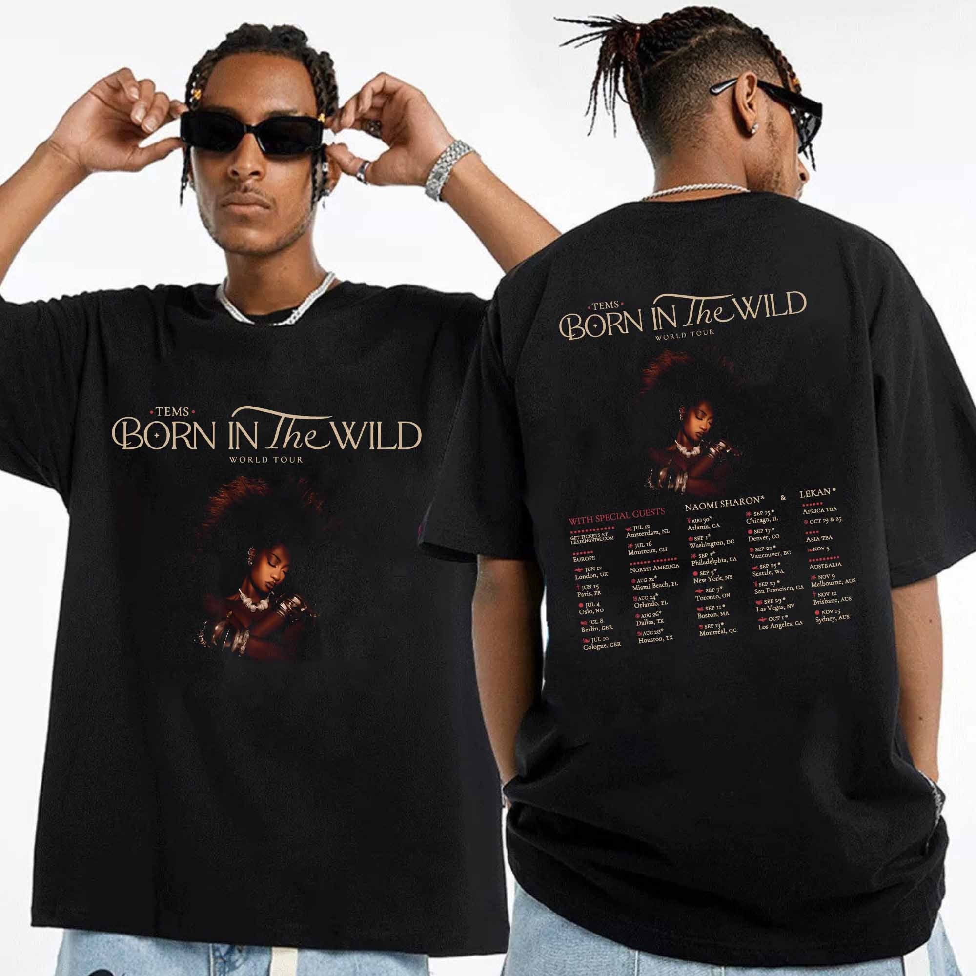 Tems - Born in the Wild 2024 Tour Shirt, Tems Fan Shirt