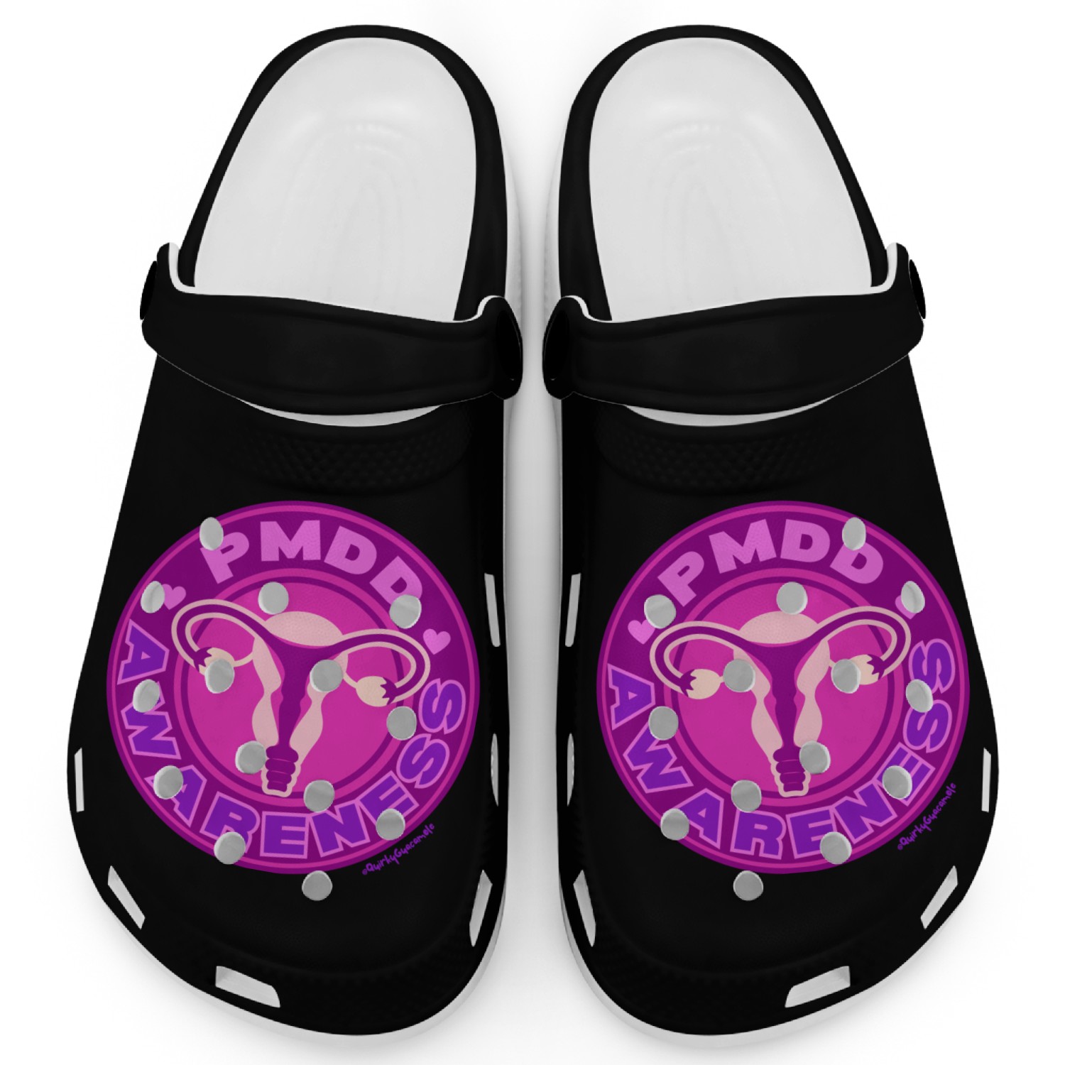 PMDD Awareness Logo | Pink Purple Womb Clogs