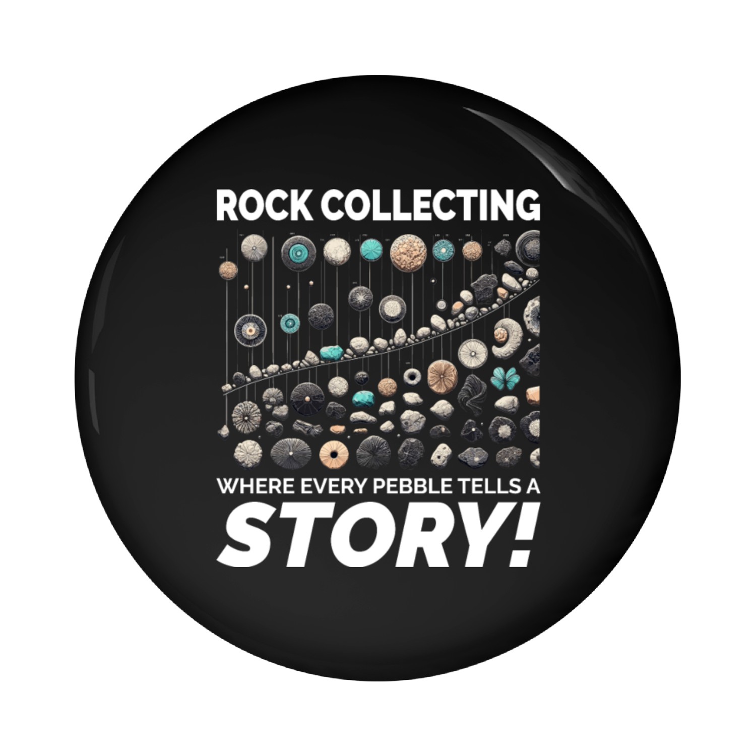 Pebble Rock Collecting Collector Geology Rockhound Pin Buttons