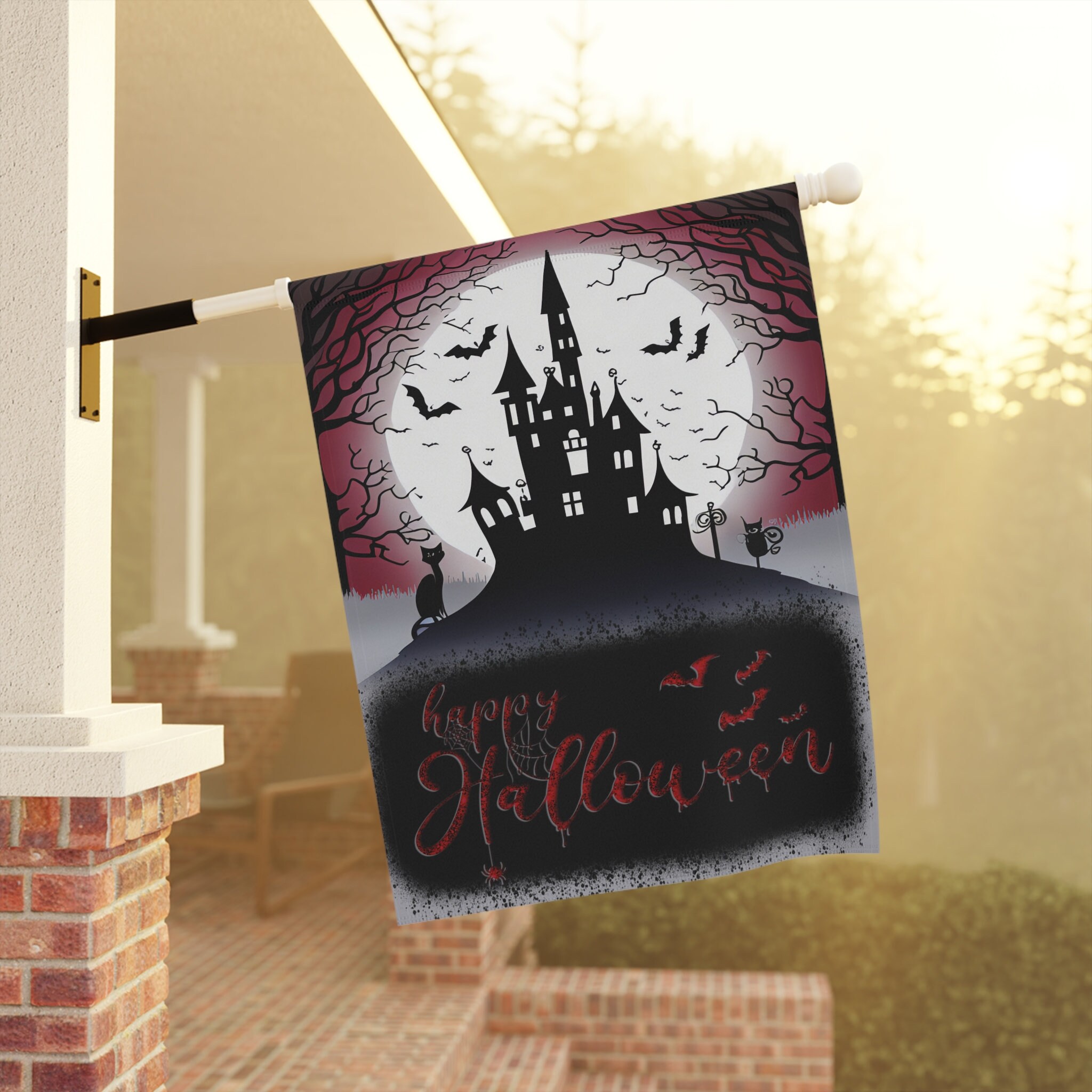 Happy Halloween House Flag - Outdoor Halloween Decor