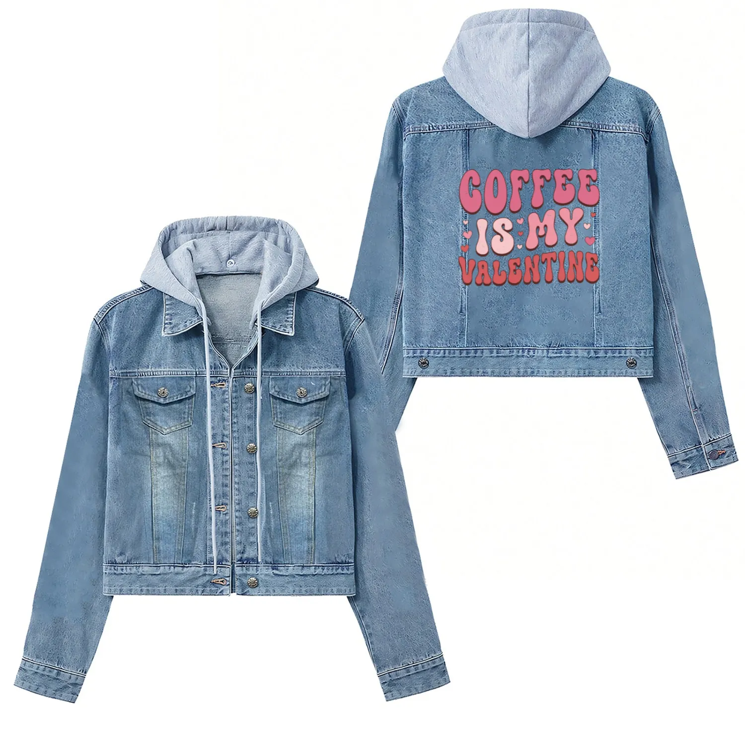 Coffee Lovers Coffee Is My Valentine Women's Denim Jackets