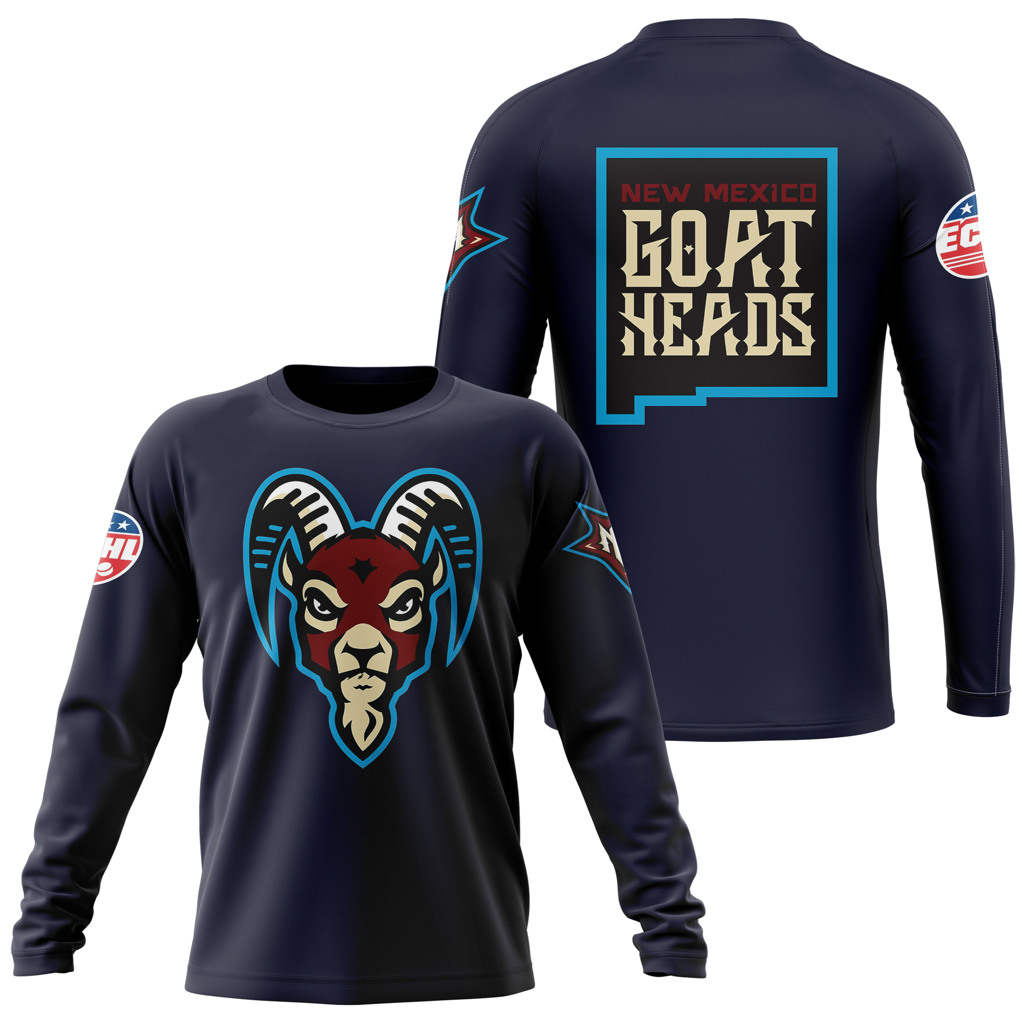 New Mexico Goatheads Men's Hockey Jersey Sweater Navy