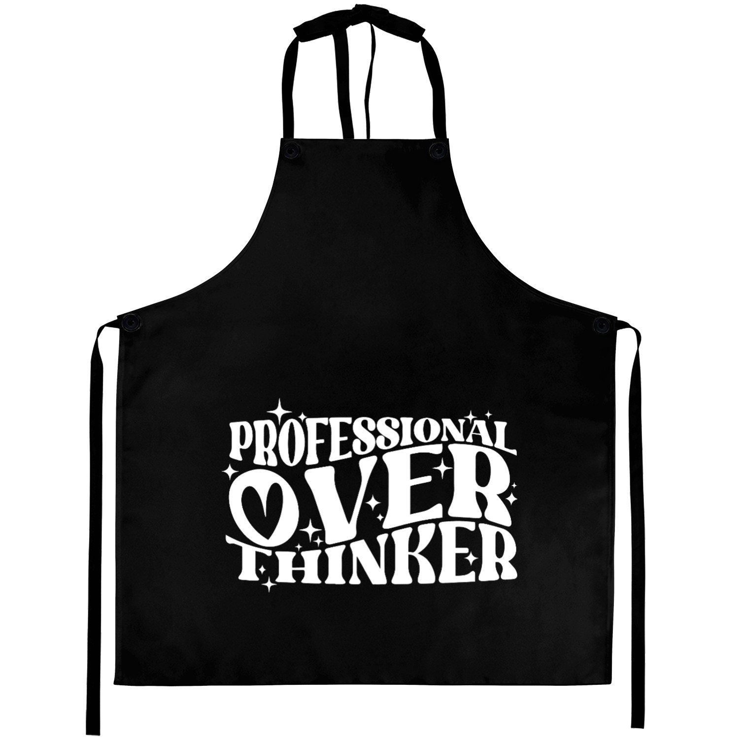 Professional Overthinker Witty Typography Humor Aprons