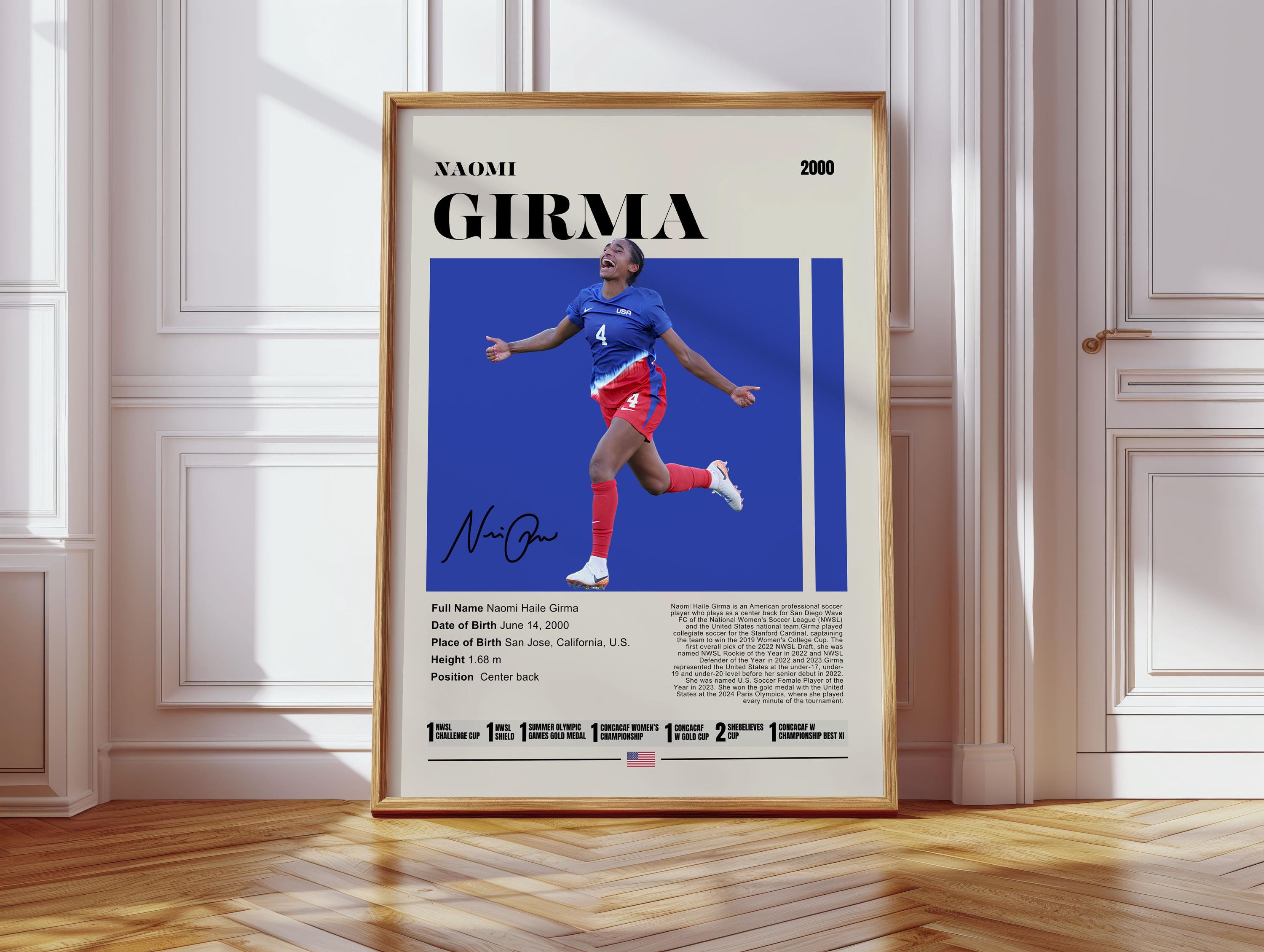 Naomi Girma Poster, Women's Soccer Player, Sports Poster, Football Player Poster, Soccer Wall Art, Sports Bedroom Posters