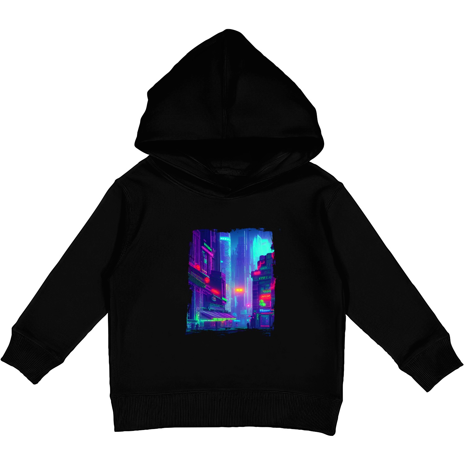 Cool Japanese World Japan Neon City Kids Pullover Hoodies