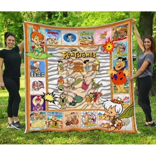 Fred Flintstone Quilt, 60s Cartoon TV Series Quilt Blanket Soft and Cozy Luxury