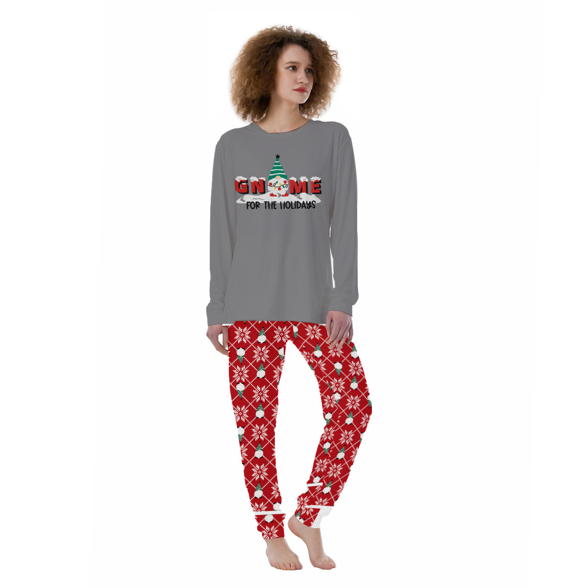 Secret Treasures Womens Lightweight Holiday Christmas 2pc Pajama Set Gnome