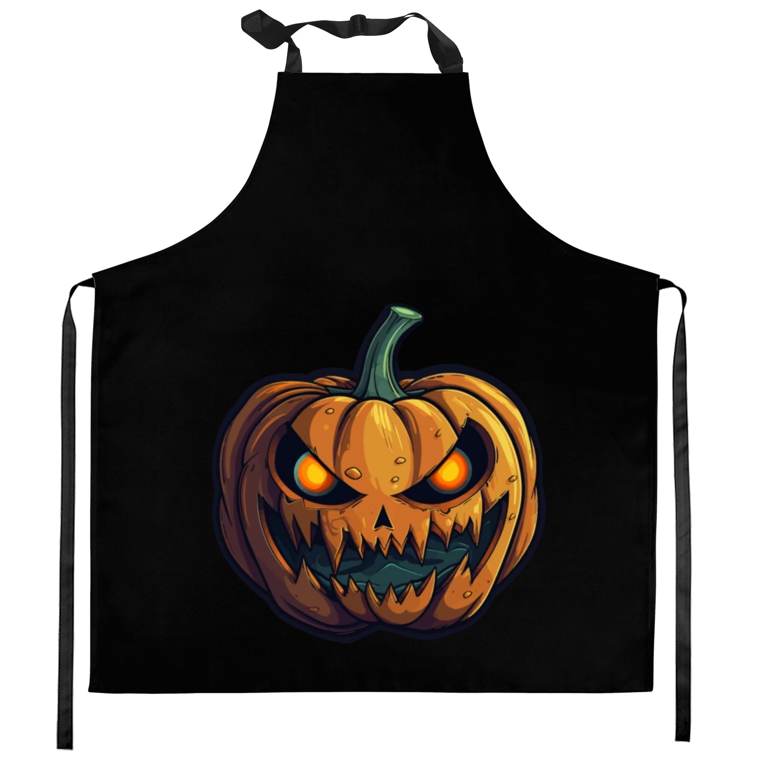 Glowing Eyes Wild Halloween Pumpkin Grimace Kitchen Aprons
