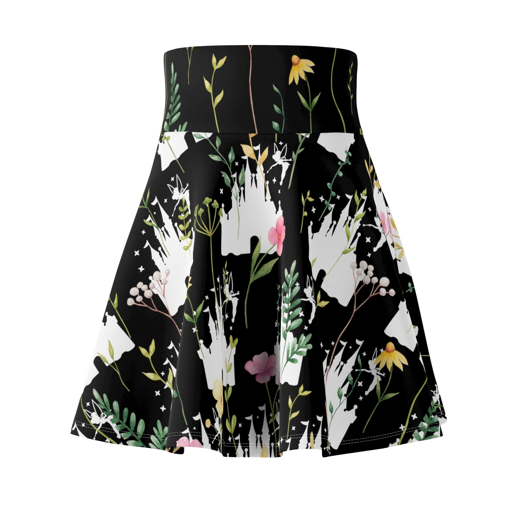 Magic World of Magic Kingdom Tinker Fairy Skater Skirt, Tinker Fairy Floral Skater Skirt, Skater Skirt, Magic Kingdom Skater Skirt
