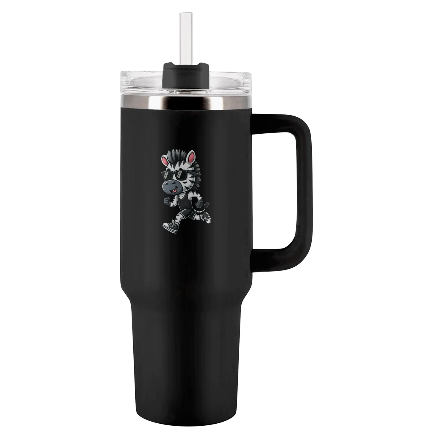 Zebra Marathon Runner Sport Jogging Tumblers 40 Oz With Handle