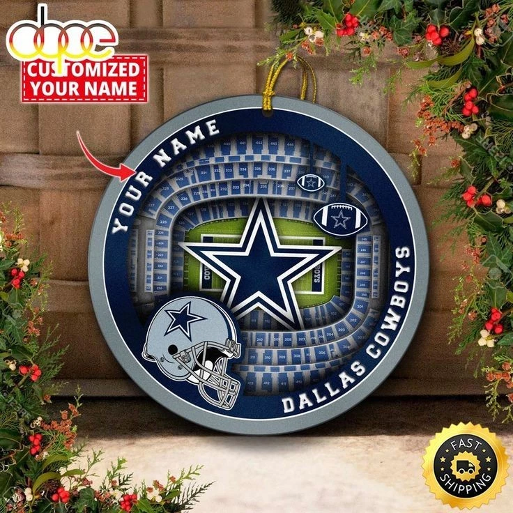 Personalized Dallas Football Cowboys Team Christmas Ceramic Ornament Gift Decor