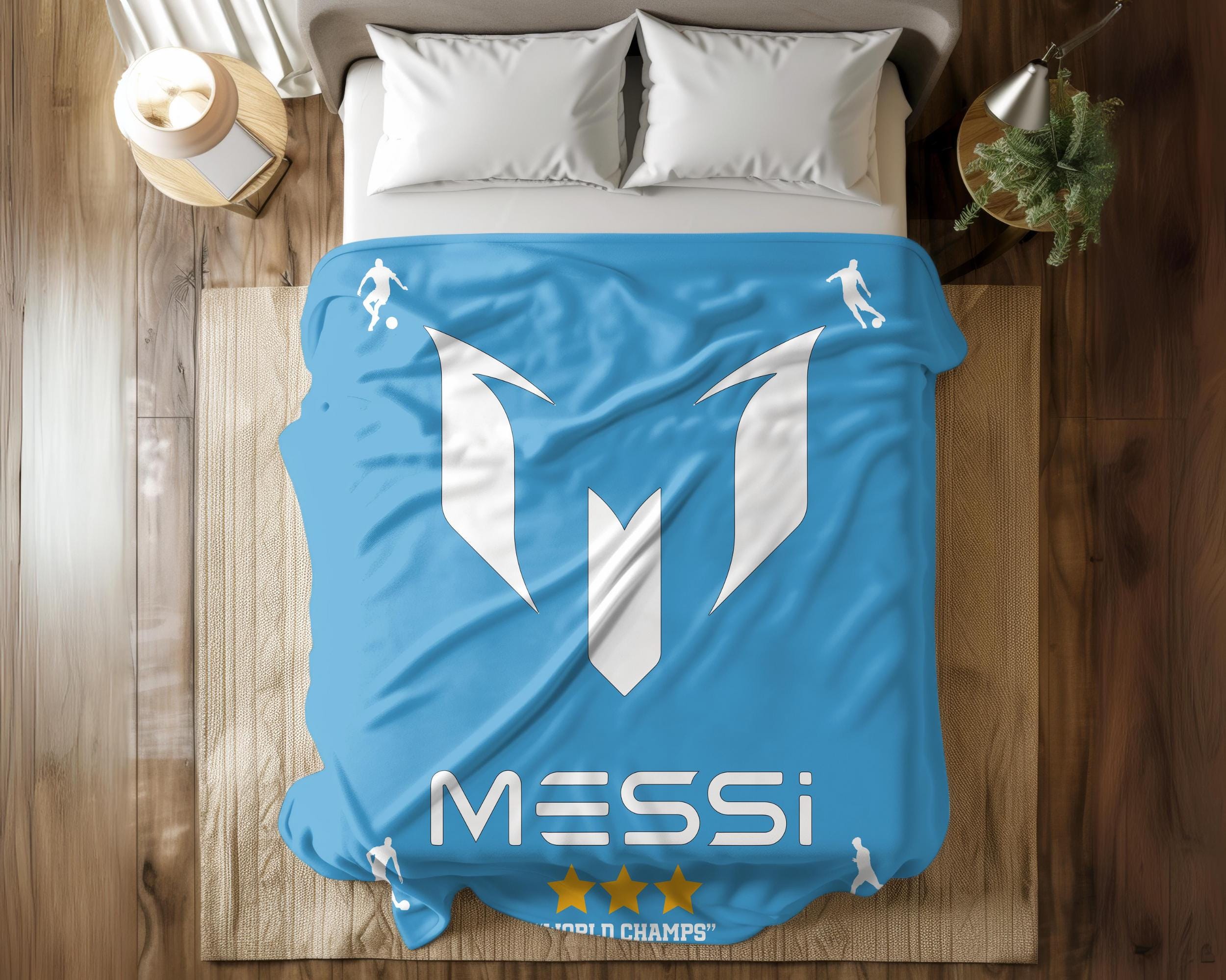 Messi Soccer Blanket - Cozy Plush Gift for Christmas, Birthday, Dad, Husband, Son, Kids, and Teams