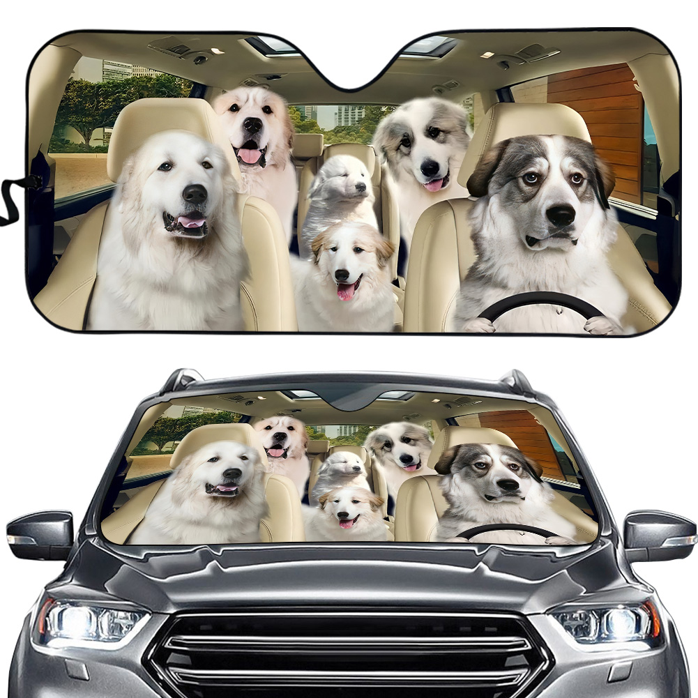 Great Pyrenees Car Sun Shade, Great Pyrenees Car Sunshade, Great Pyrenees Car Decoration