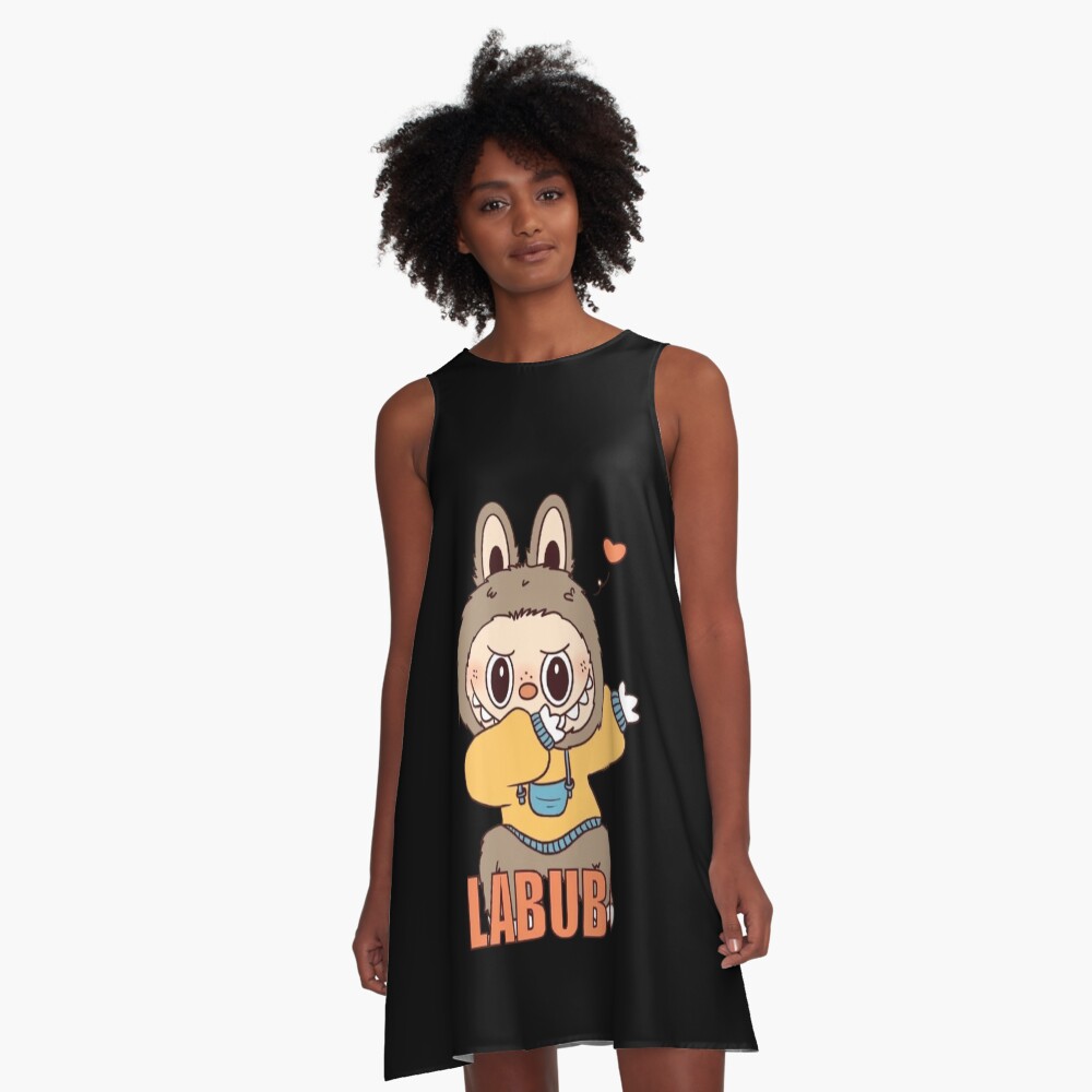Labubu Cute Monster Art Print – Labubu Illustration – Labubu Fan Art A-Line Dress