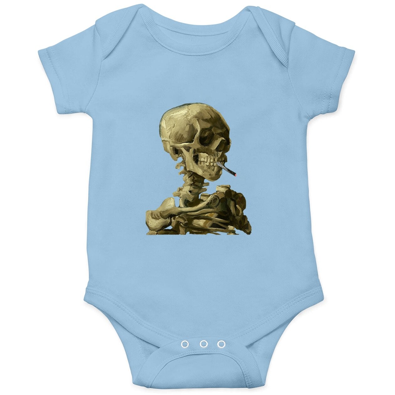 Vincent Van Gogh Skull With Cigarette Baby Bodysuit