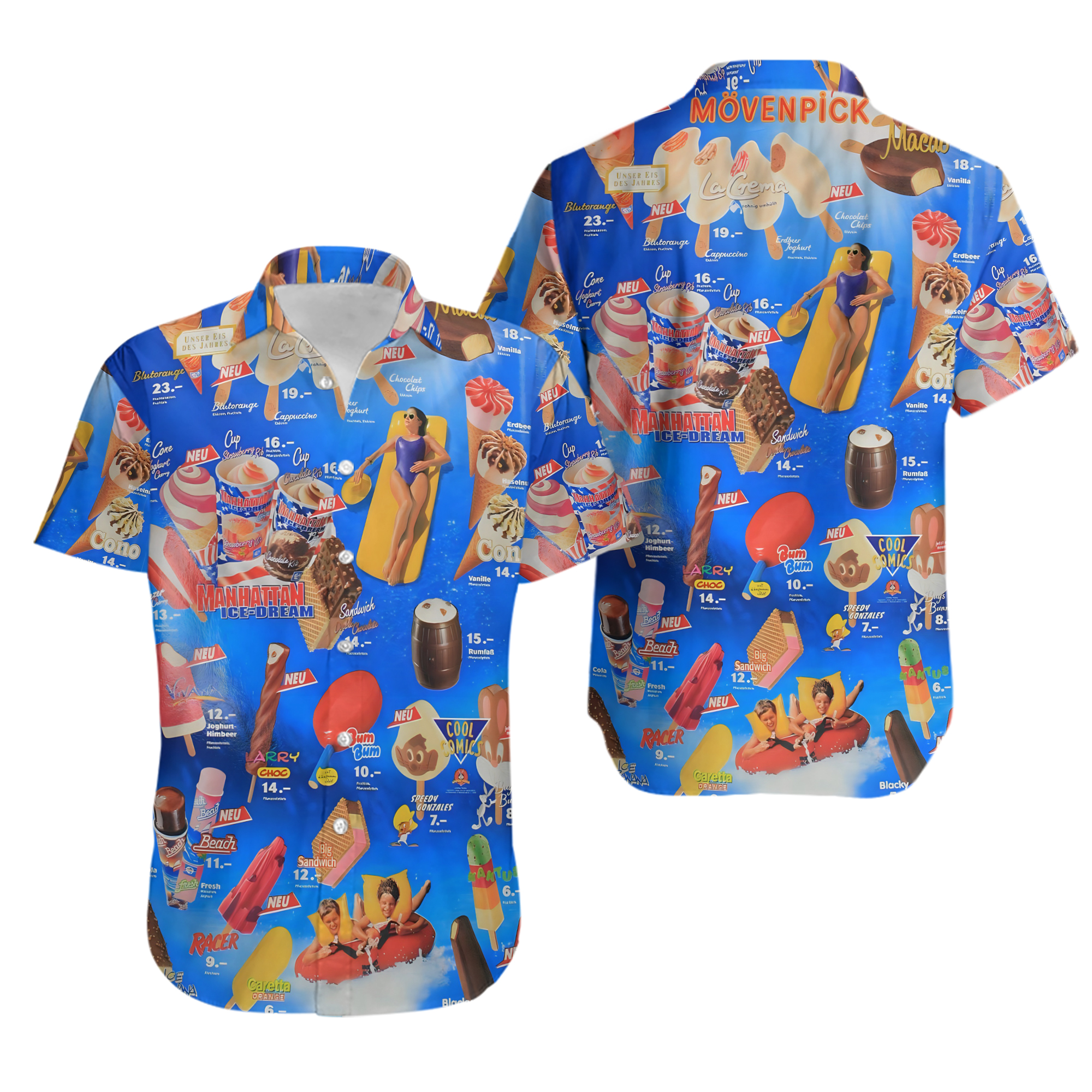 3D Ice Cream Summer Beach Hawaiian Shirt, Ice Cream Shirt For Women Men