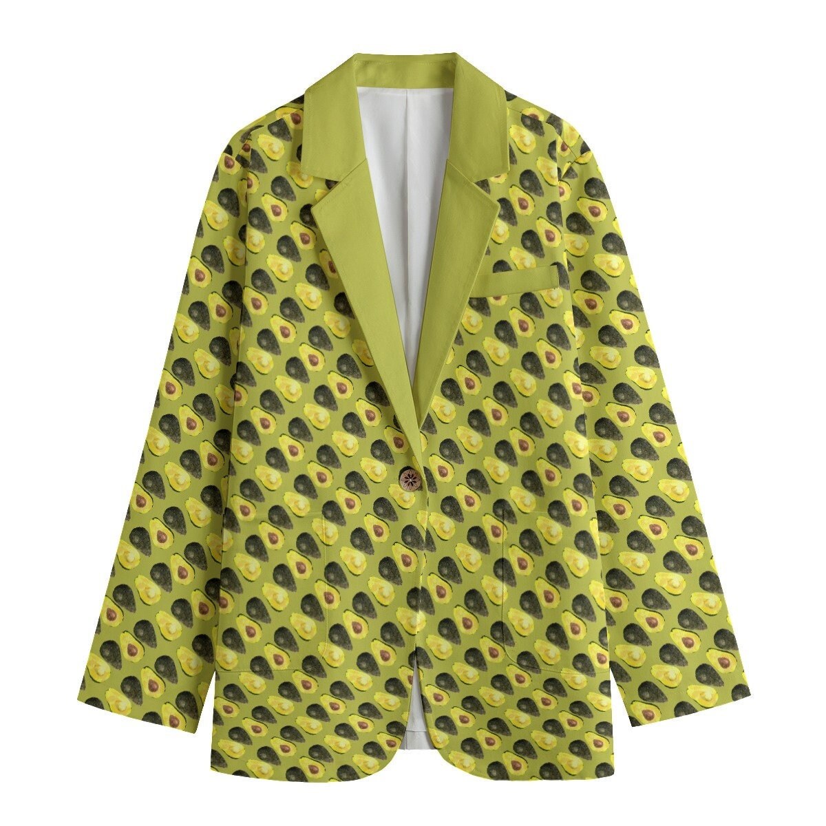 Avocado Blazer Avocado Print Women's Blazer Women's Avocado Suit Jacket
