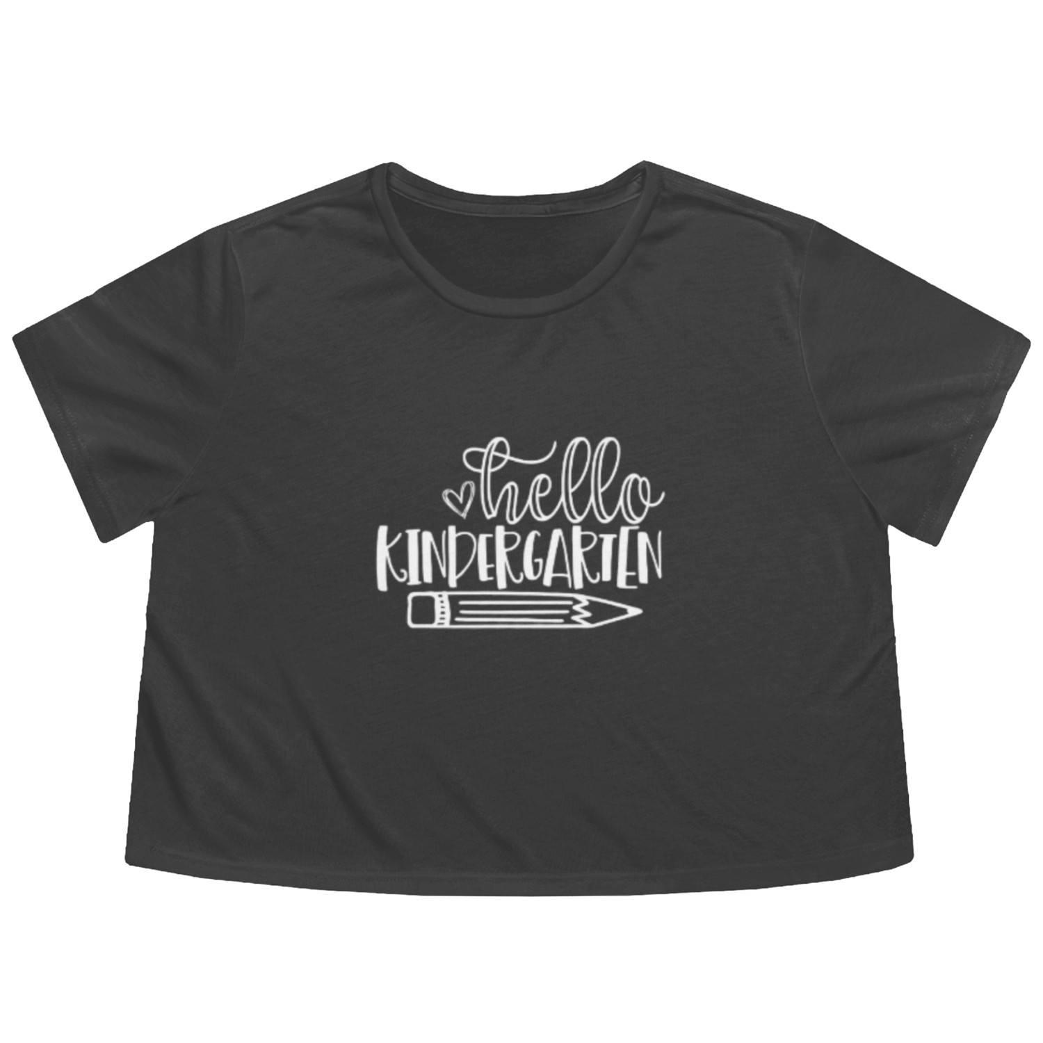 Hello Kindergarten Back to School Student Teacher Flowy Cropped Tees
