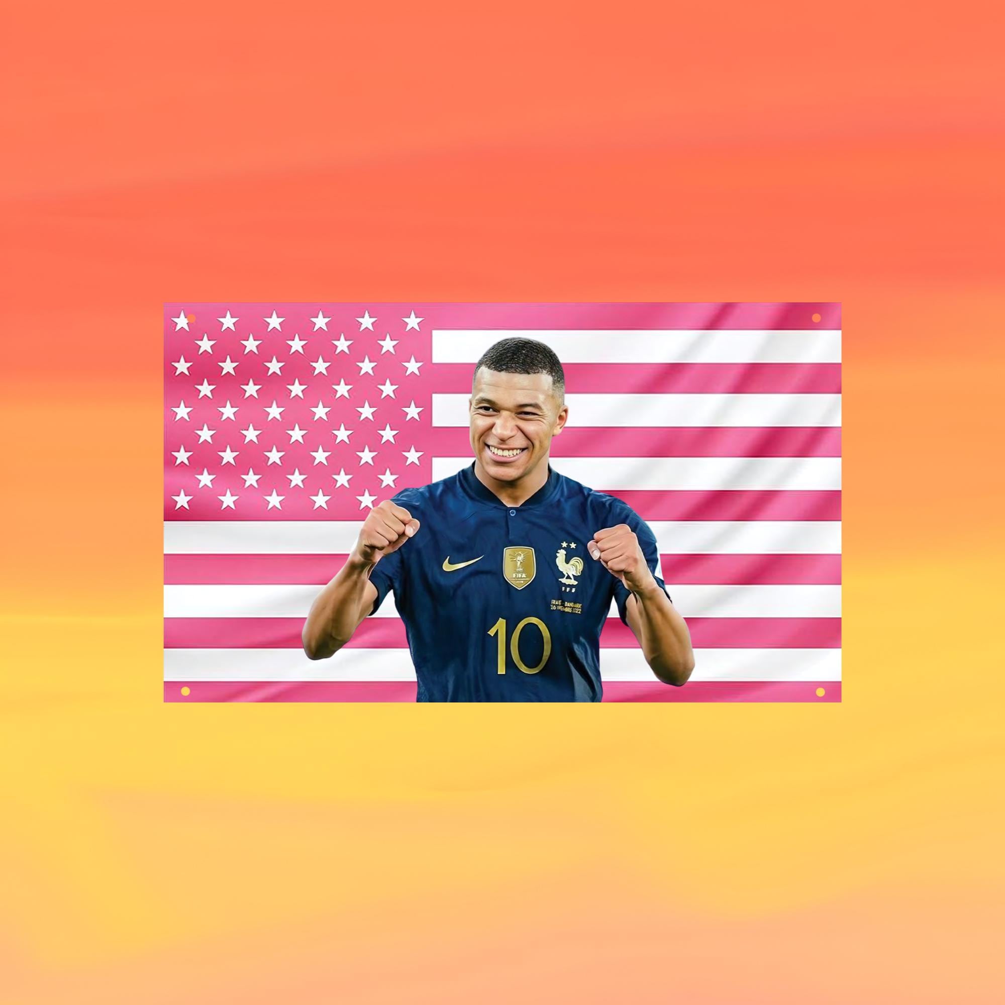 Kylian Mbappe US Wall Tapestry Soccer Bedroom Decor Sports Fan Banner