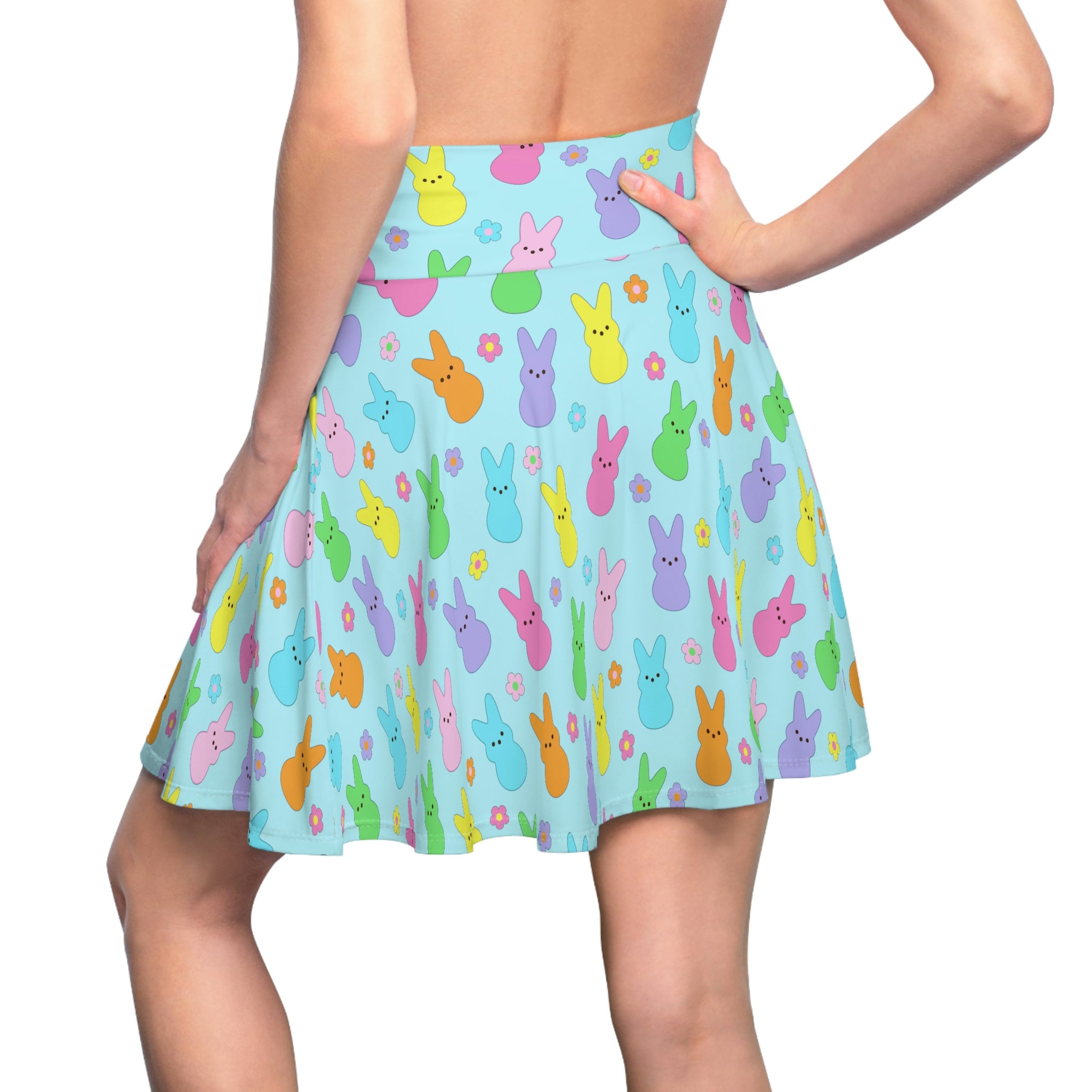 Marshmallow Blue Bunny Women's Skater Skirt