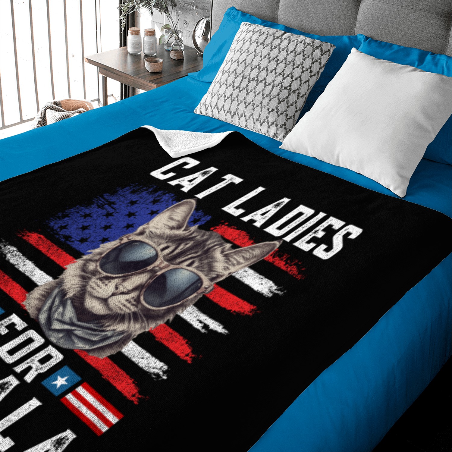 Cat ladies for kamala Harris 2024 Baby Blankets