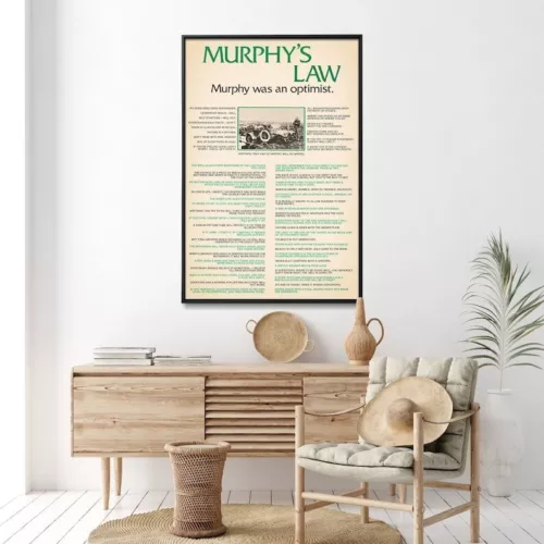 Murphy's Law Vintage Poster, Retro Poster, Midcentury Art, Minimalist Art, Vintage Poster, Modern Poster, Wall Decor