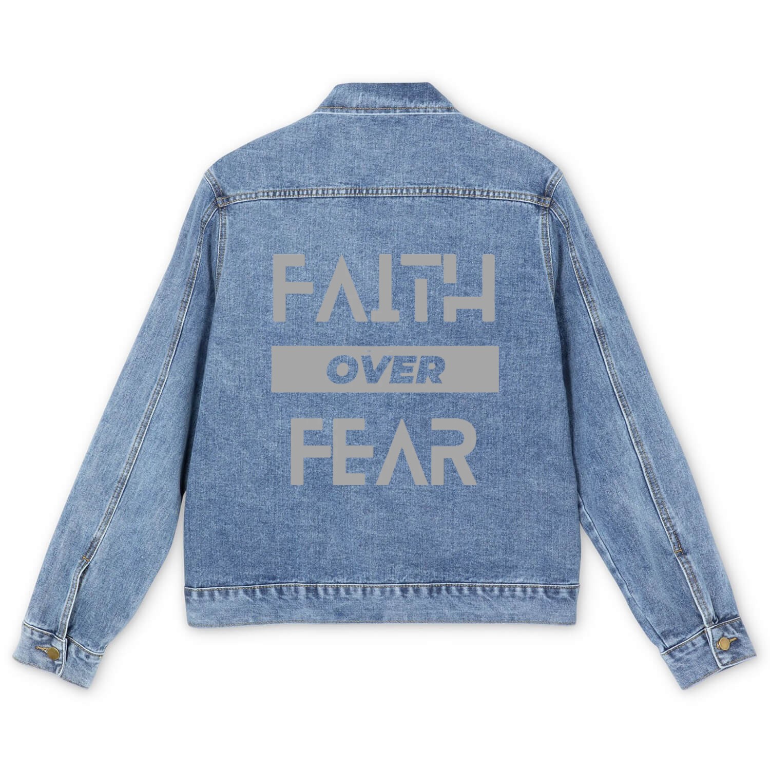 faith over fear Men's Denim Jackets