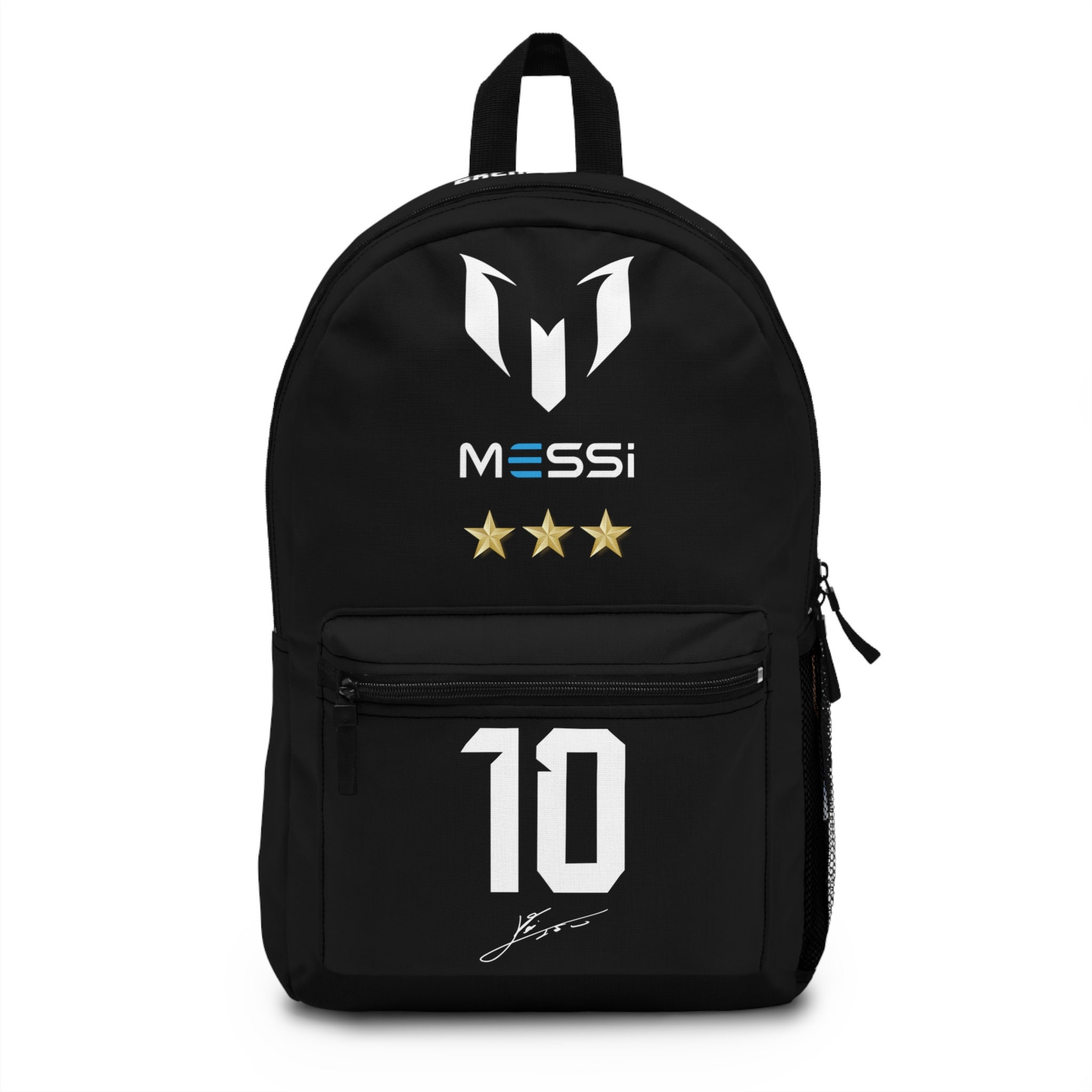 Messi Backpack - Youth Children Soccer Backpack - Birthday Gift- Sports School Bag - Simil Sticker on both sides - Messi Fan