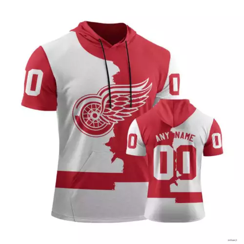 Detroit Red Wings Personalize Short Sleeve Hoodie