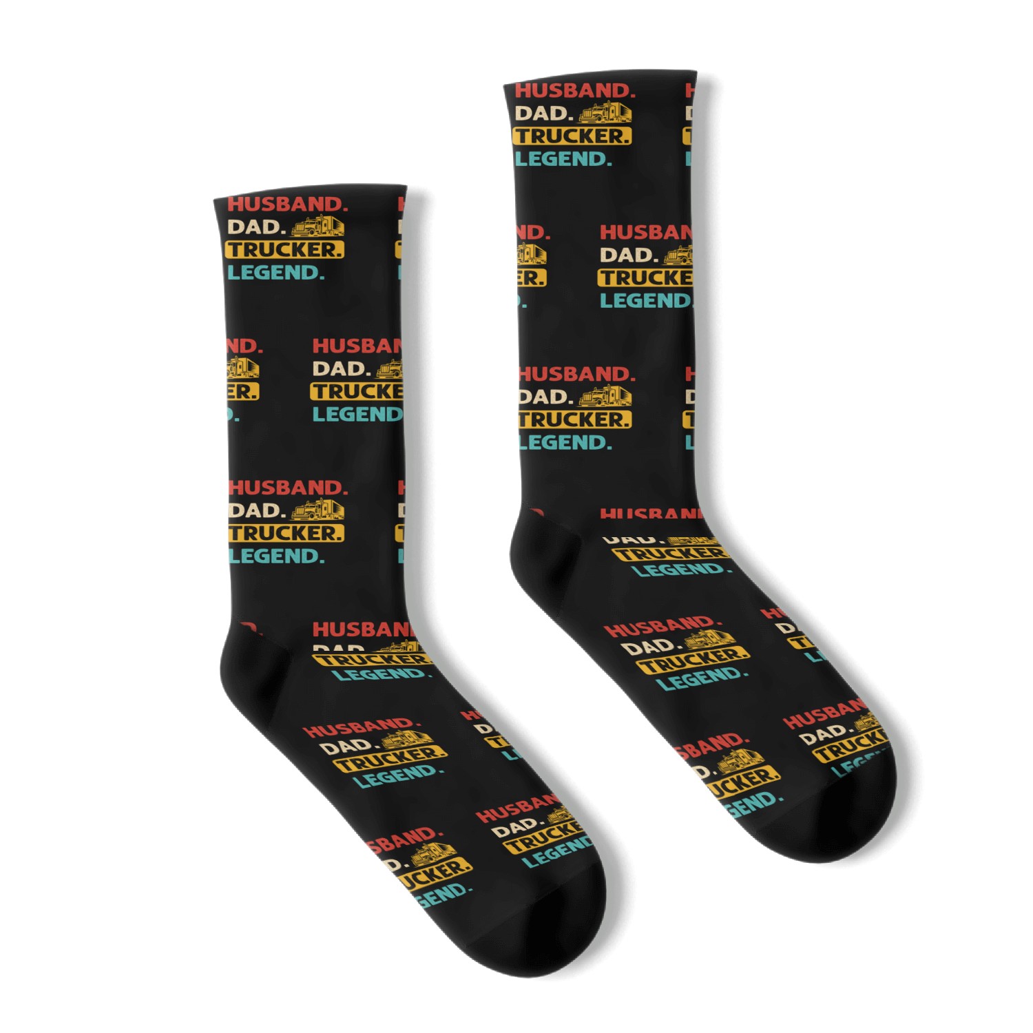 Husband Dad Trucker Legend Socks