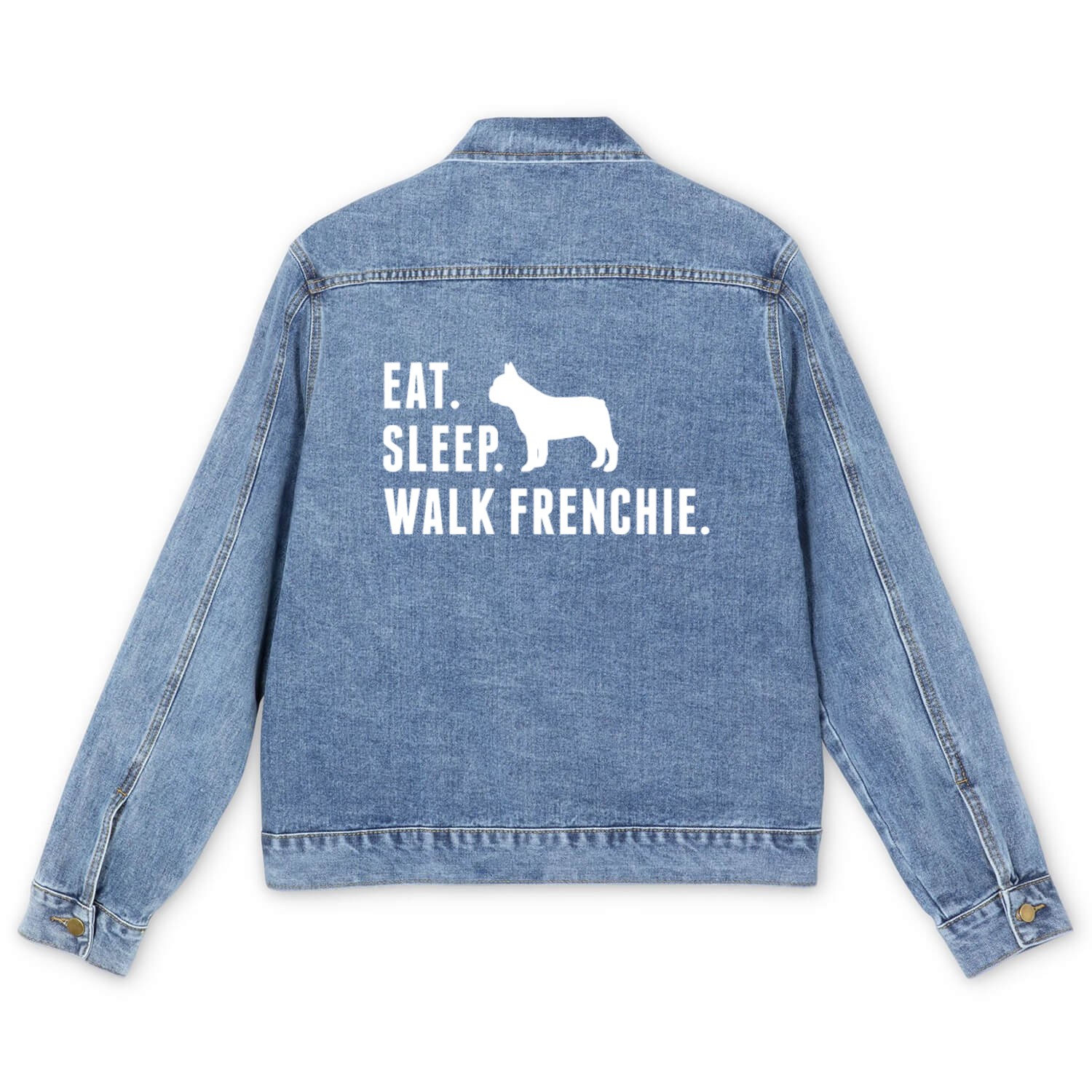 Eat Sleep Walk French Bulldog Men's Denim Jackets