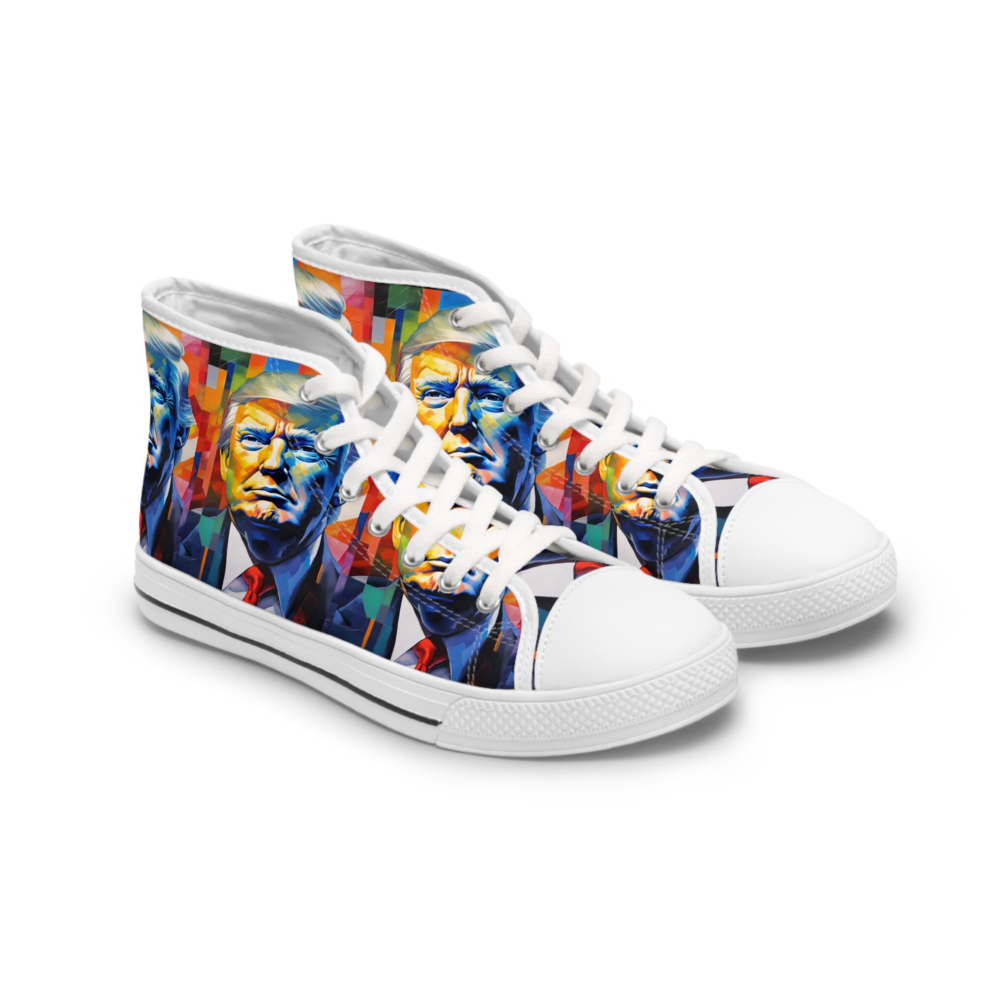 Donald Trump White Stylish Mens High Top Sneakers, Womens Mens Shoes, Best Gift