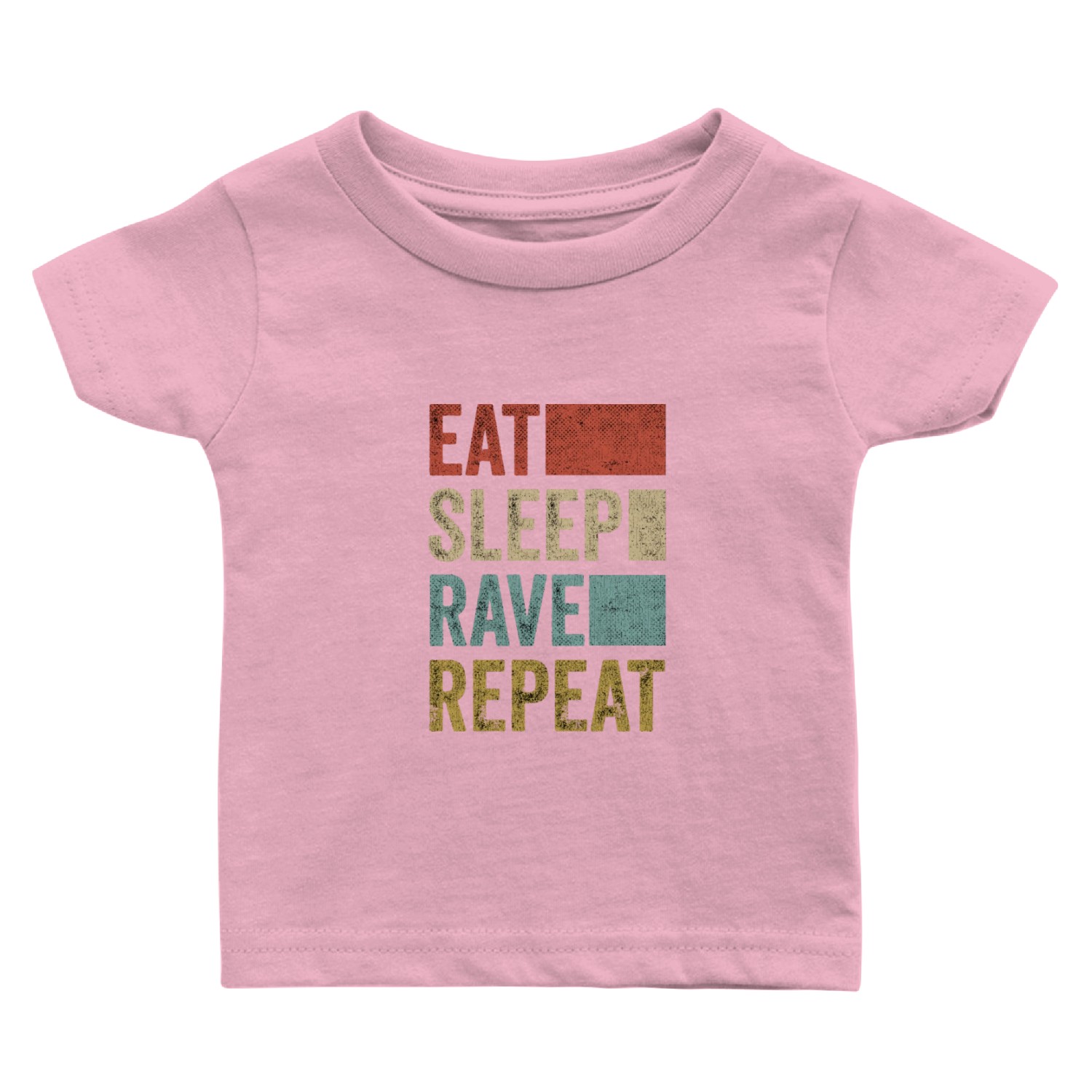 Eat Sleep Rave Repeat Retro Rave Baby T Shirts