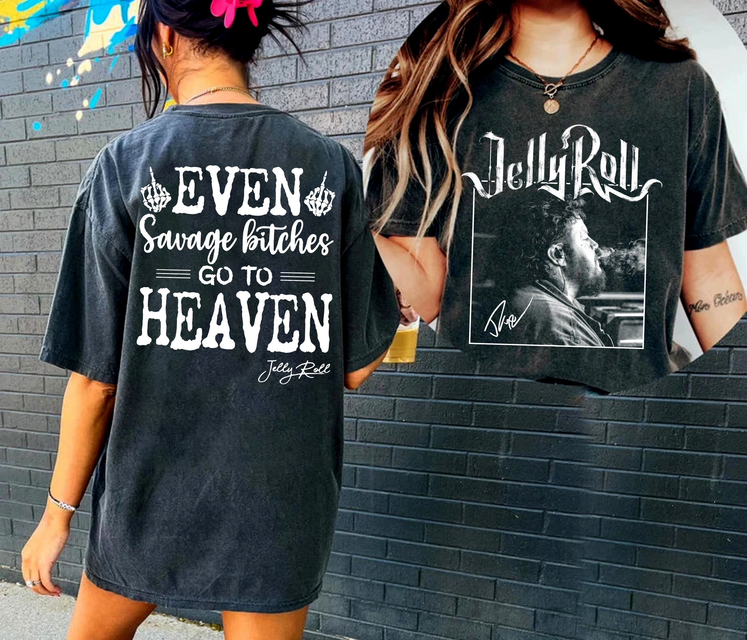 Jelly Roll American Rock Singer shirt, Even Savage Bitches Go To Heaven Shirt