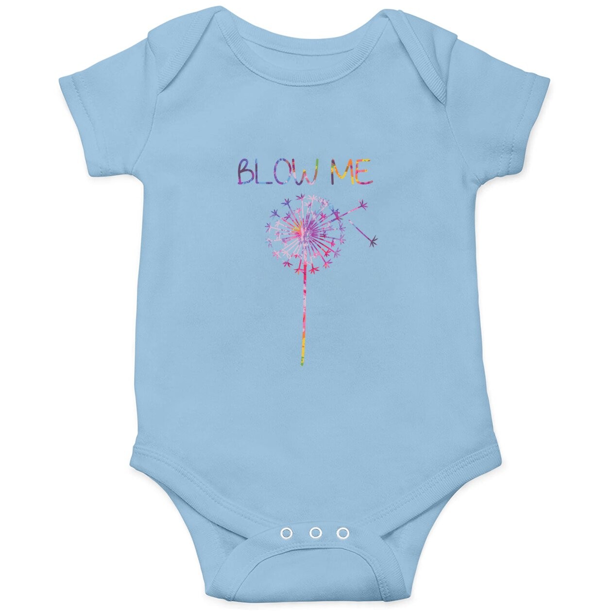 Colorful Blow Me Dandelion Flower Dandelion Flower Artwork Baby Bodysuit